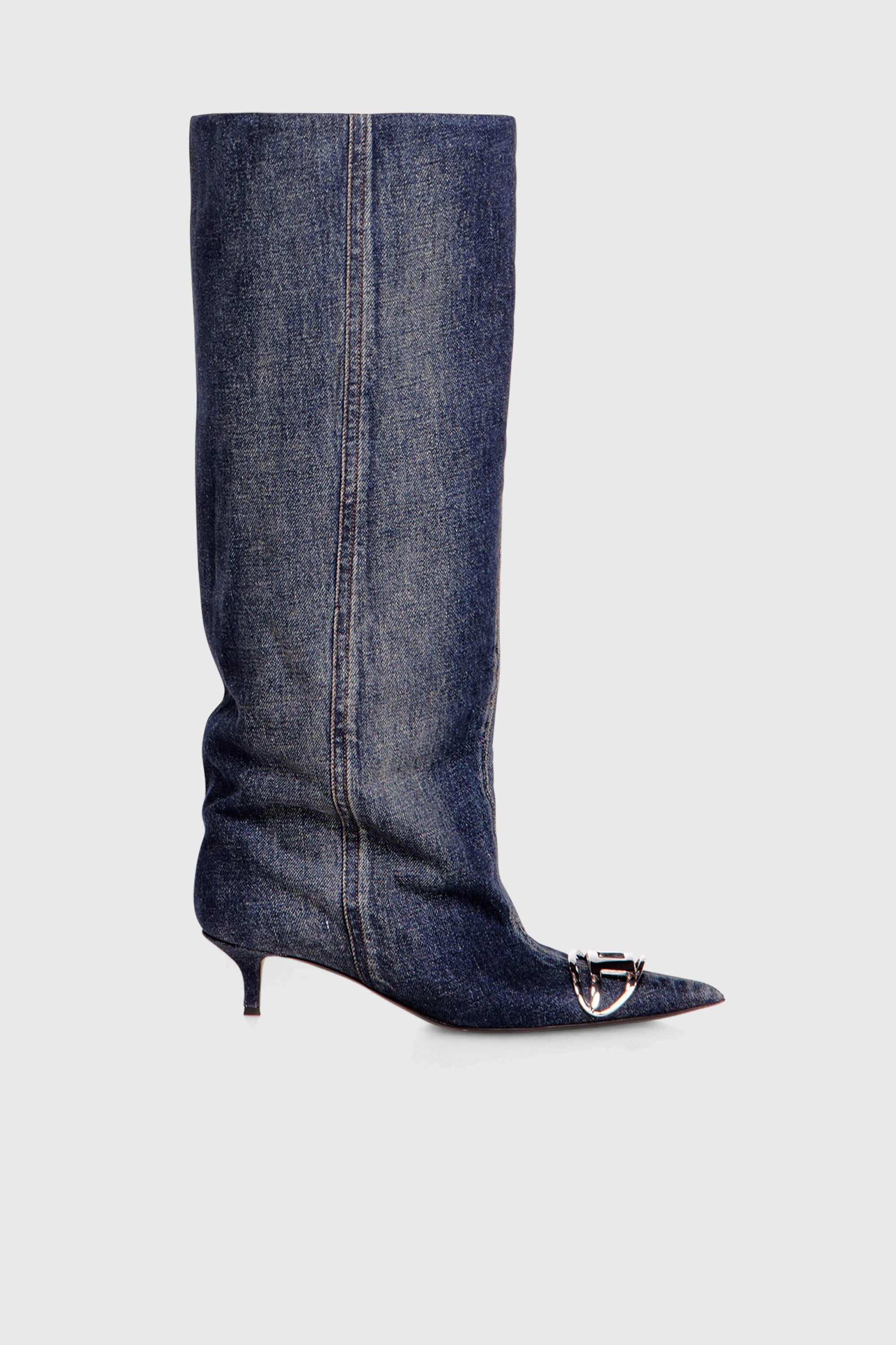 Diesel - D-VENUS KB SLOUCHY, Damen D-Venus-Slouchy kniehoher Stiefel in Denim in Dunkelblau - 1