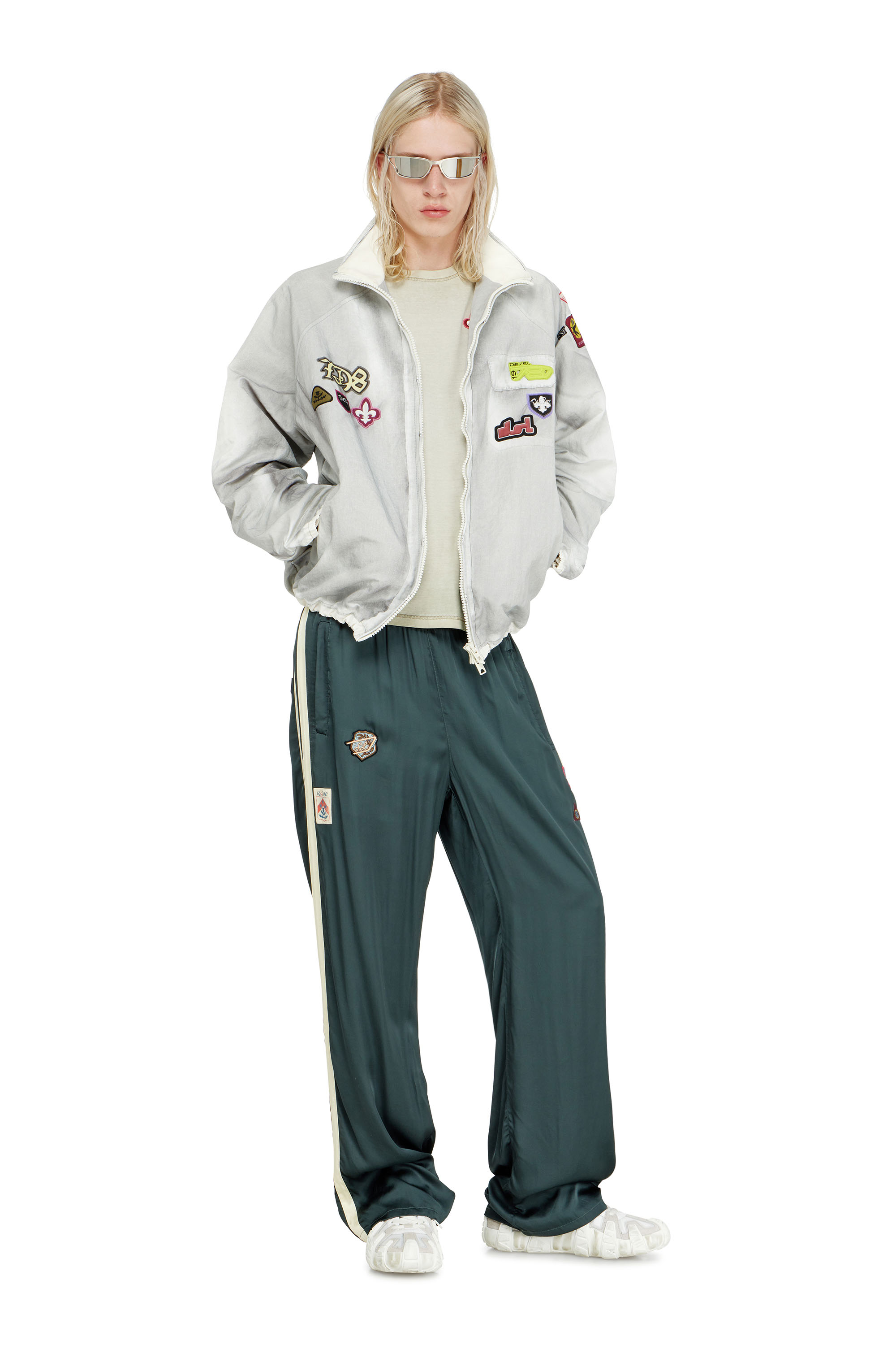 Diesel - J-PATCH, Herren Windbreaker mit trompe-l&rsquo;oeil patches in null - 1