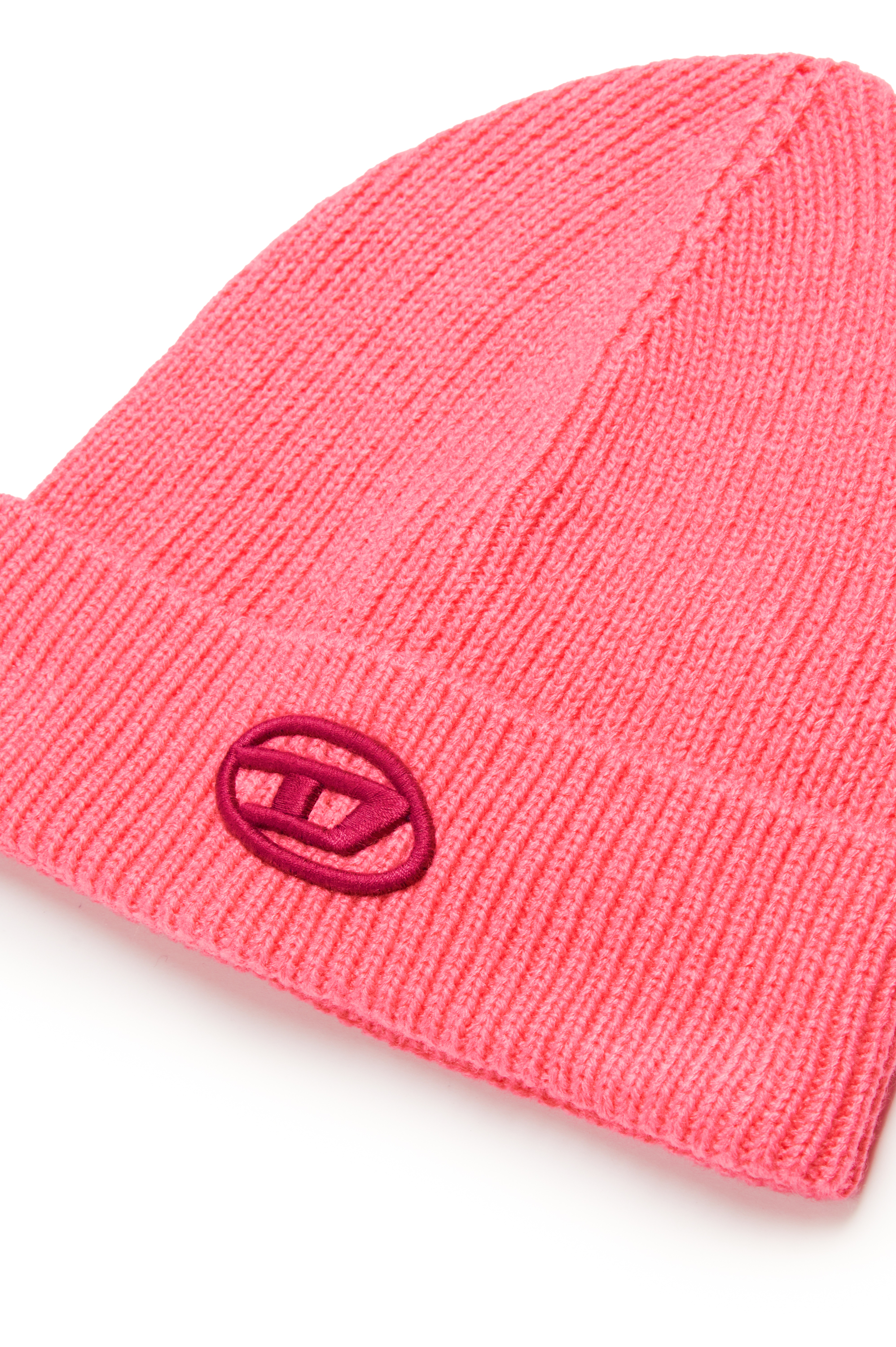 Diesel - FCODERFULLYTX, Unisex Beanie mit Logo-Stickerei in Rosa - 4