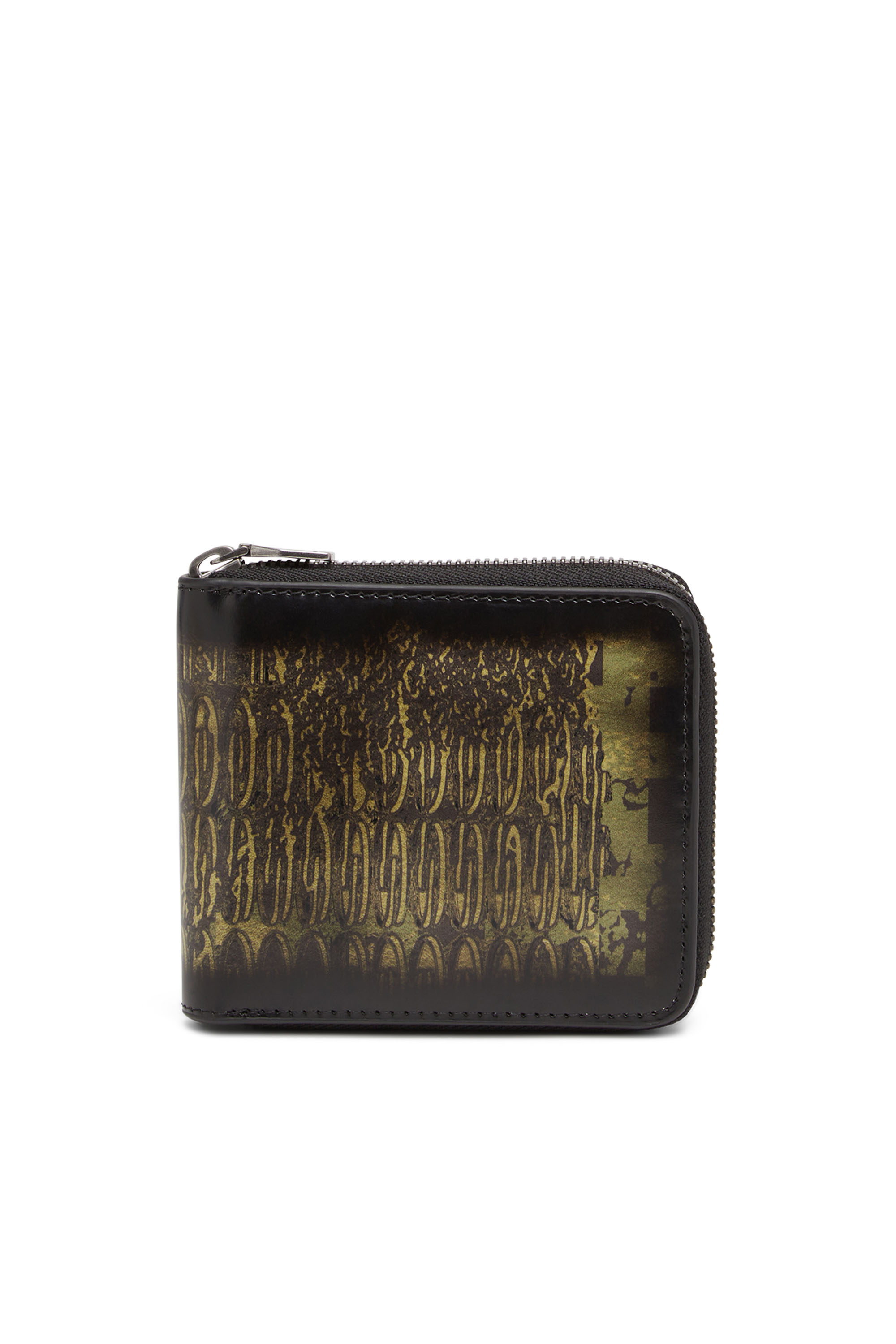 Diesel - BI-FOLD COIN ZIP XS, Schwarz/Grün - Image 1