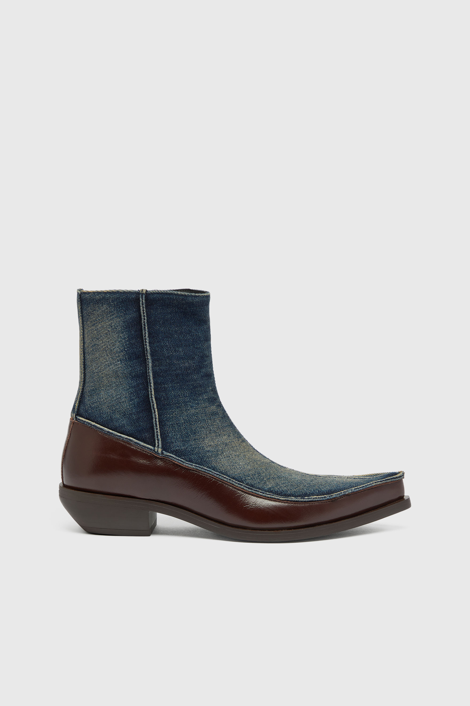 Diesel - D-FRIDO-30-TR, Herren D-Frido-Westliche Stiefeletten aus Leder und Denim in null - 2