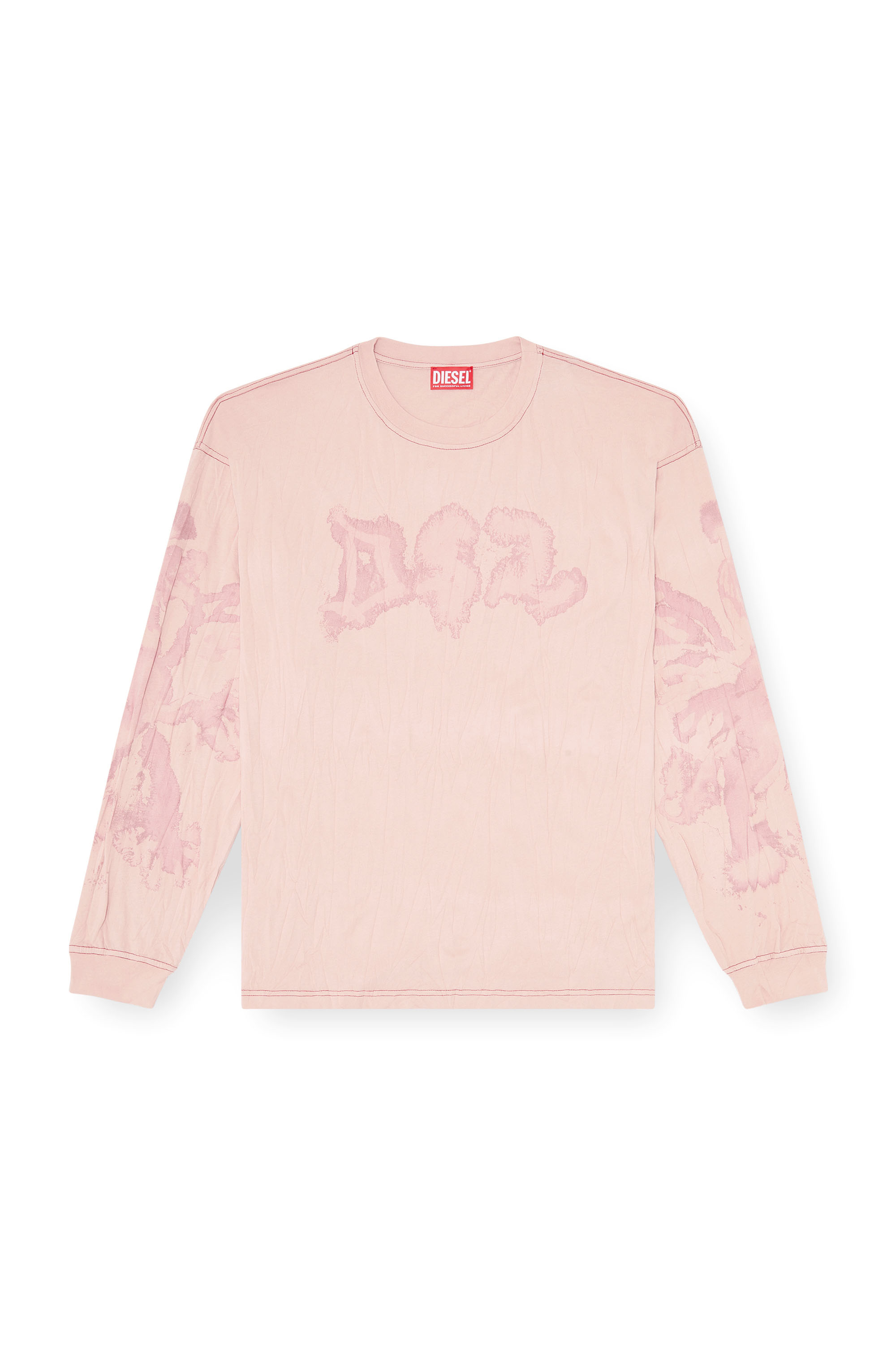 Diesel - T-BOXT-LS-AA4, Herren Locker long sleeve tee mit blotched print in Rosa - 2