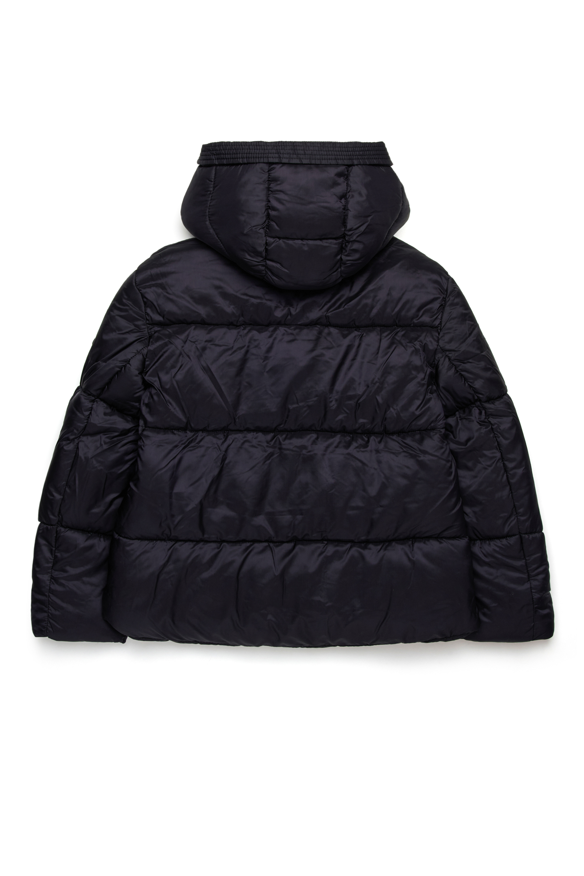 Diesel - JWROLFS, Unisex Pufferjacke mit Kapuze aus glänzendem Nylon in Schwarz - 2