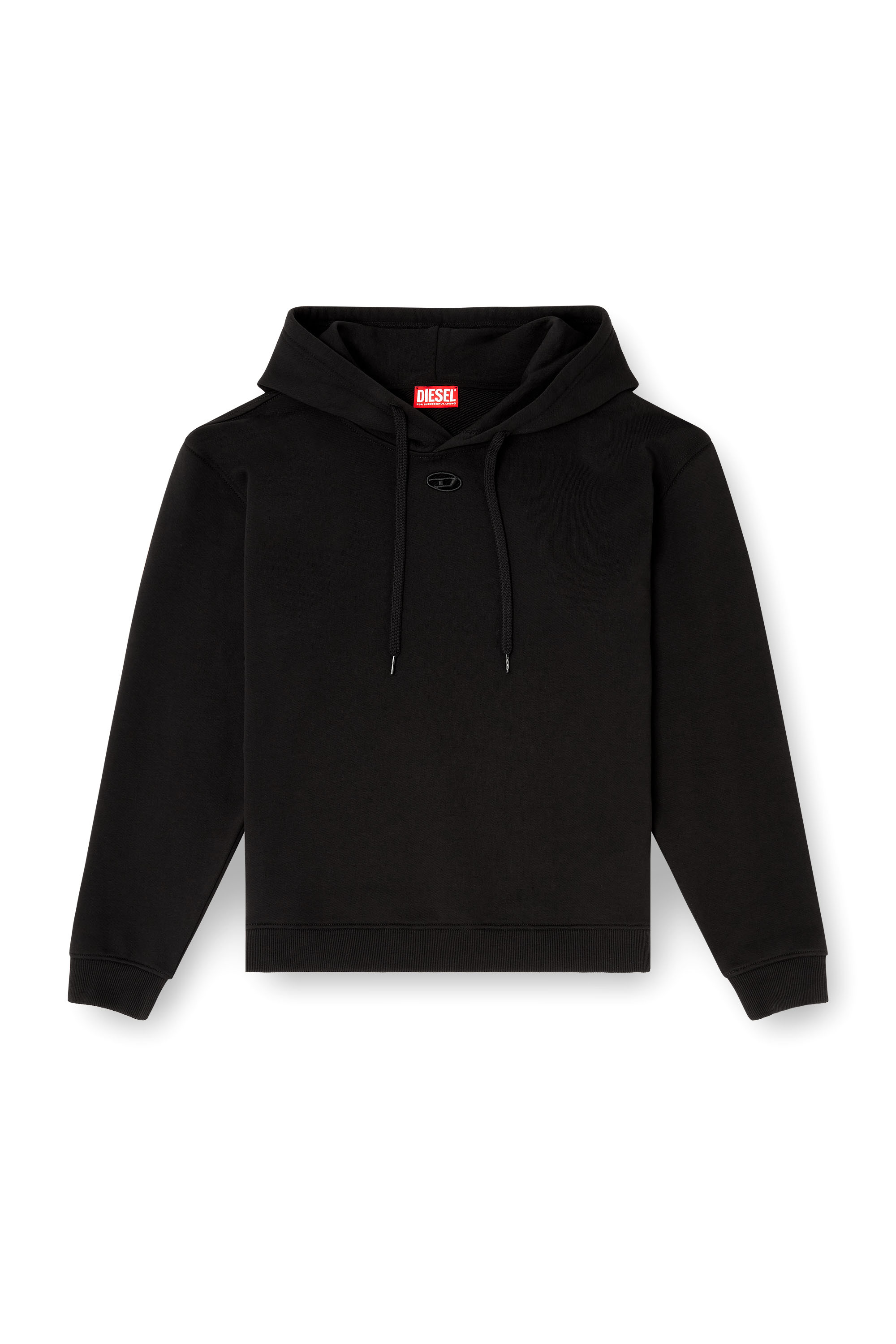 F-NORMY-HOOD-OD, Schwarz Diesel - F-NORMY-HOOD-OD, Damen Sweatshirt aus Baumwolle mit Oval D Logo in Schwarz - 2