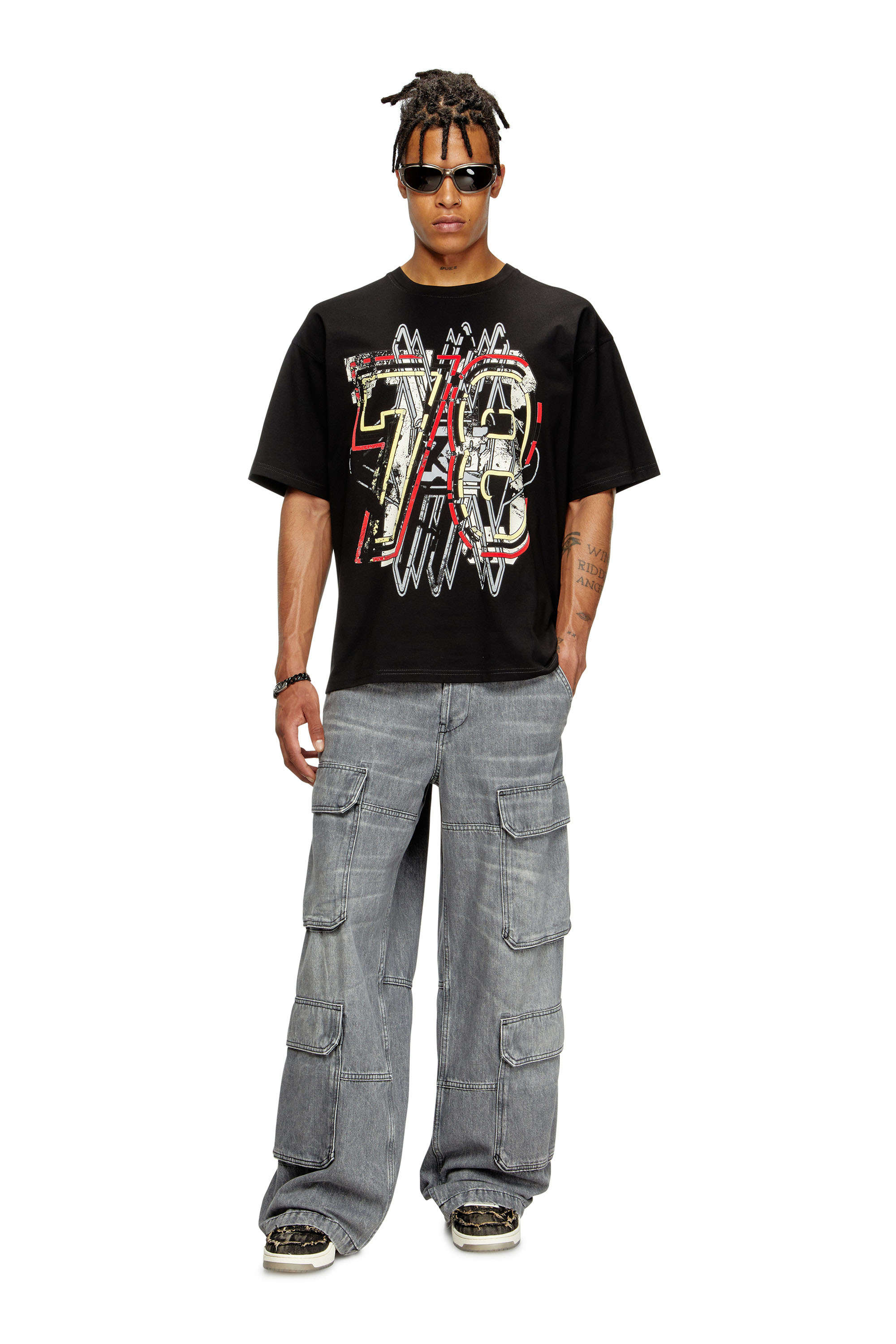 Diesel - T-BOXT-T8, Herren T-Shirt mit 78-Print in Schwarz - 2