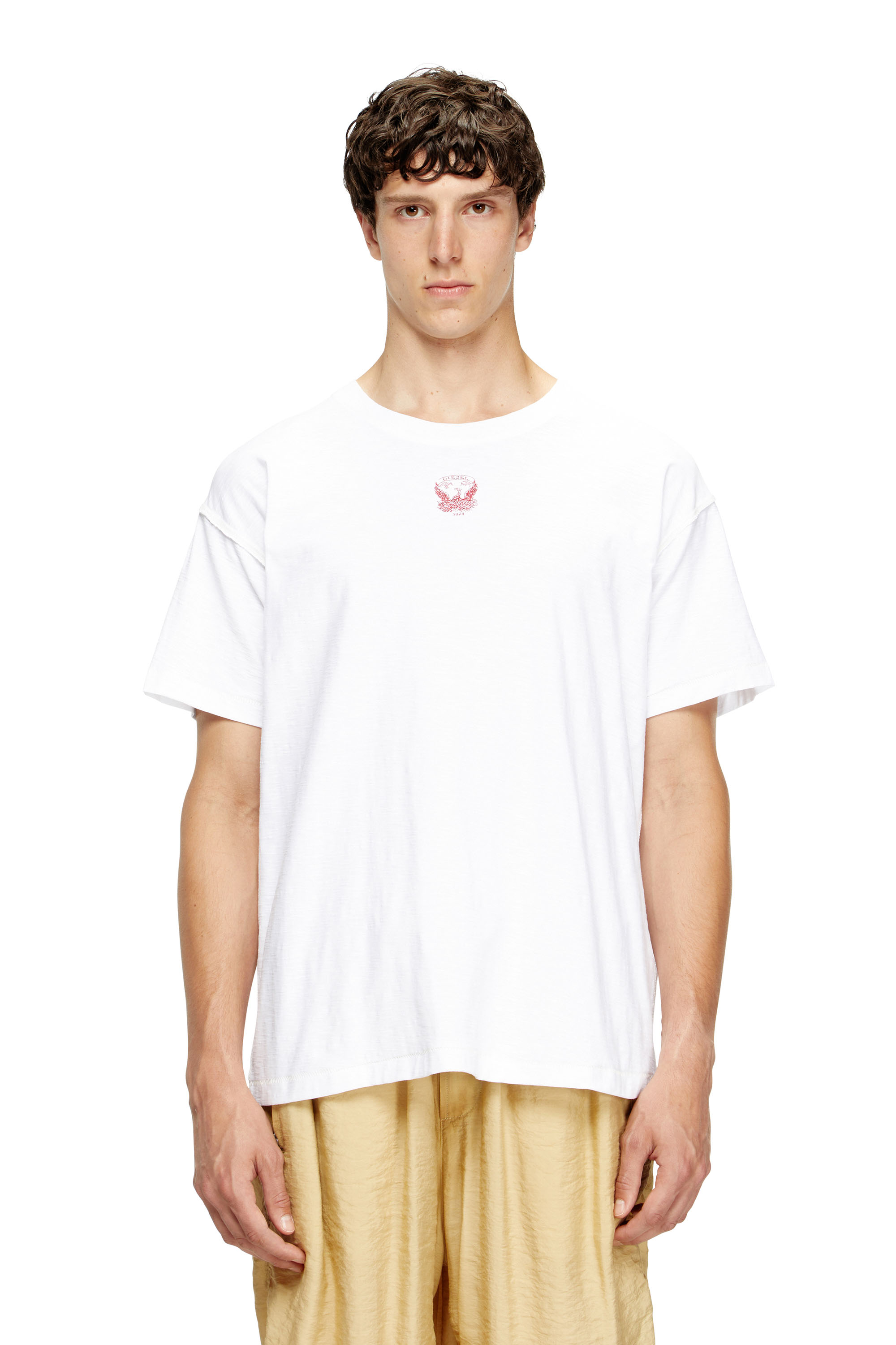 Diesel - T-NORM-T13, Herren Sweatshirt mit gesticktem Phoenix in Weiß - 1