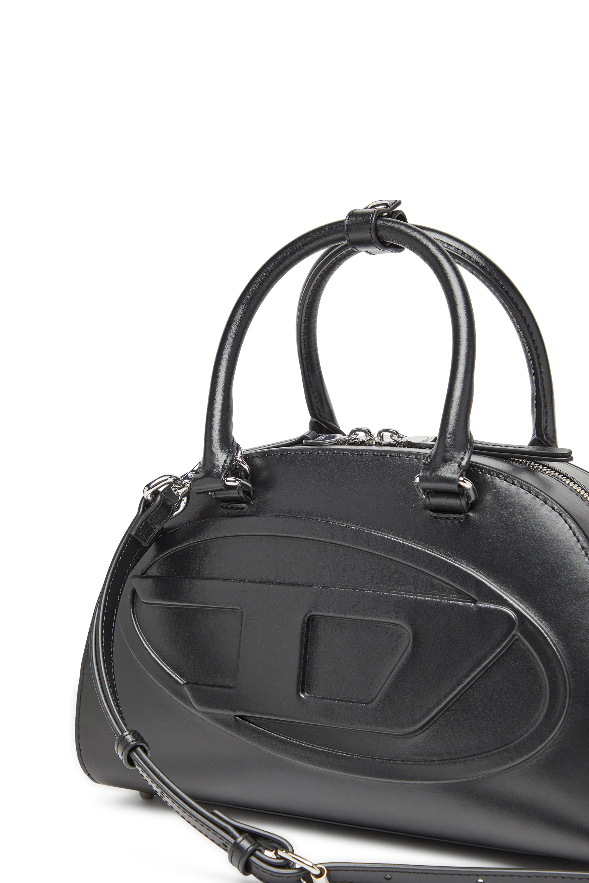 Diesel - 1DR DOME TOP HANDLE, Damen 1DR Dome-Bowling-Tasche aus Leder in Schwarz - 5