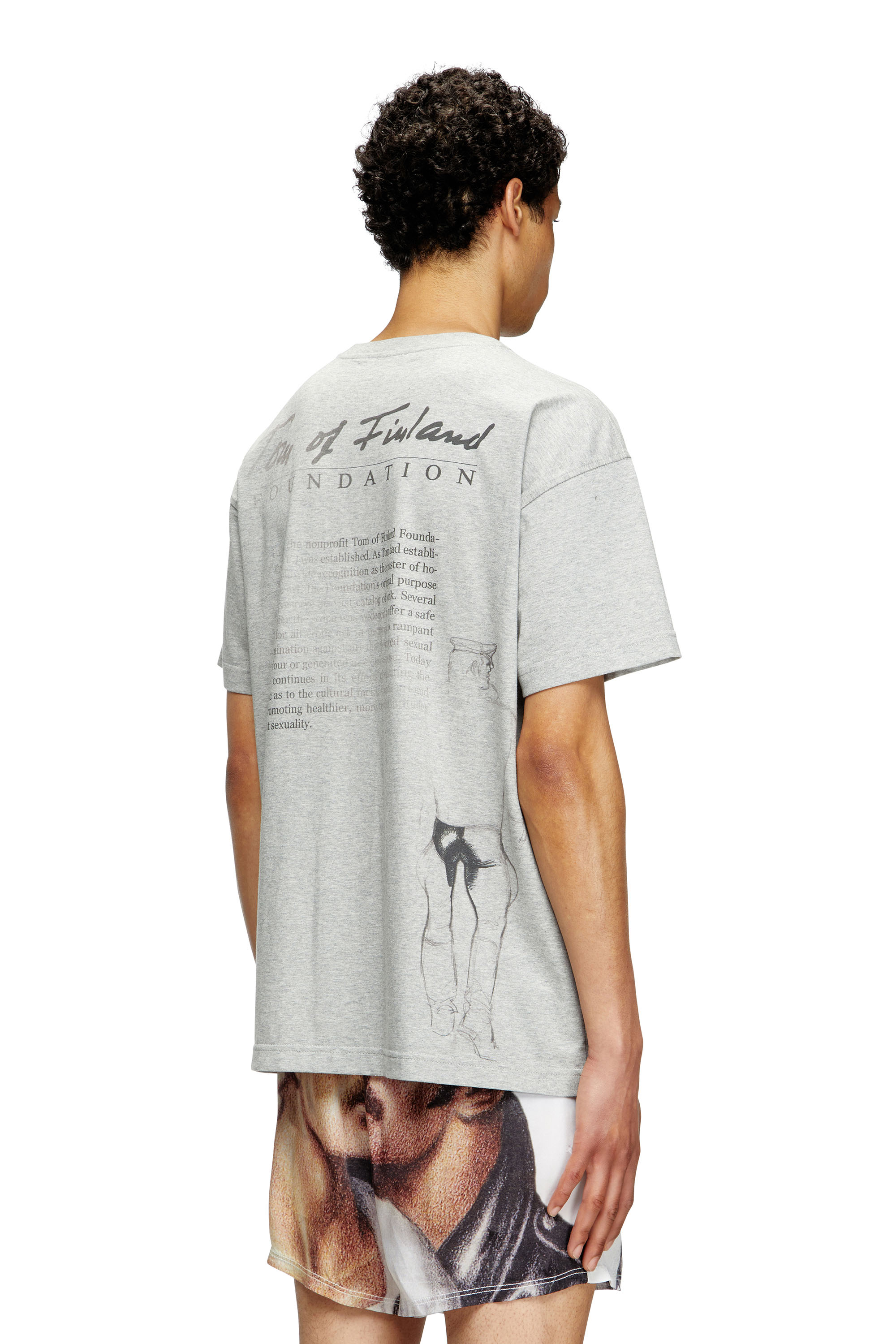 Diesel - PR-T-NORM-TOM25, Unisex T-Shirt mit Grafik-Print in Grau - 4