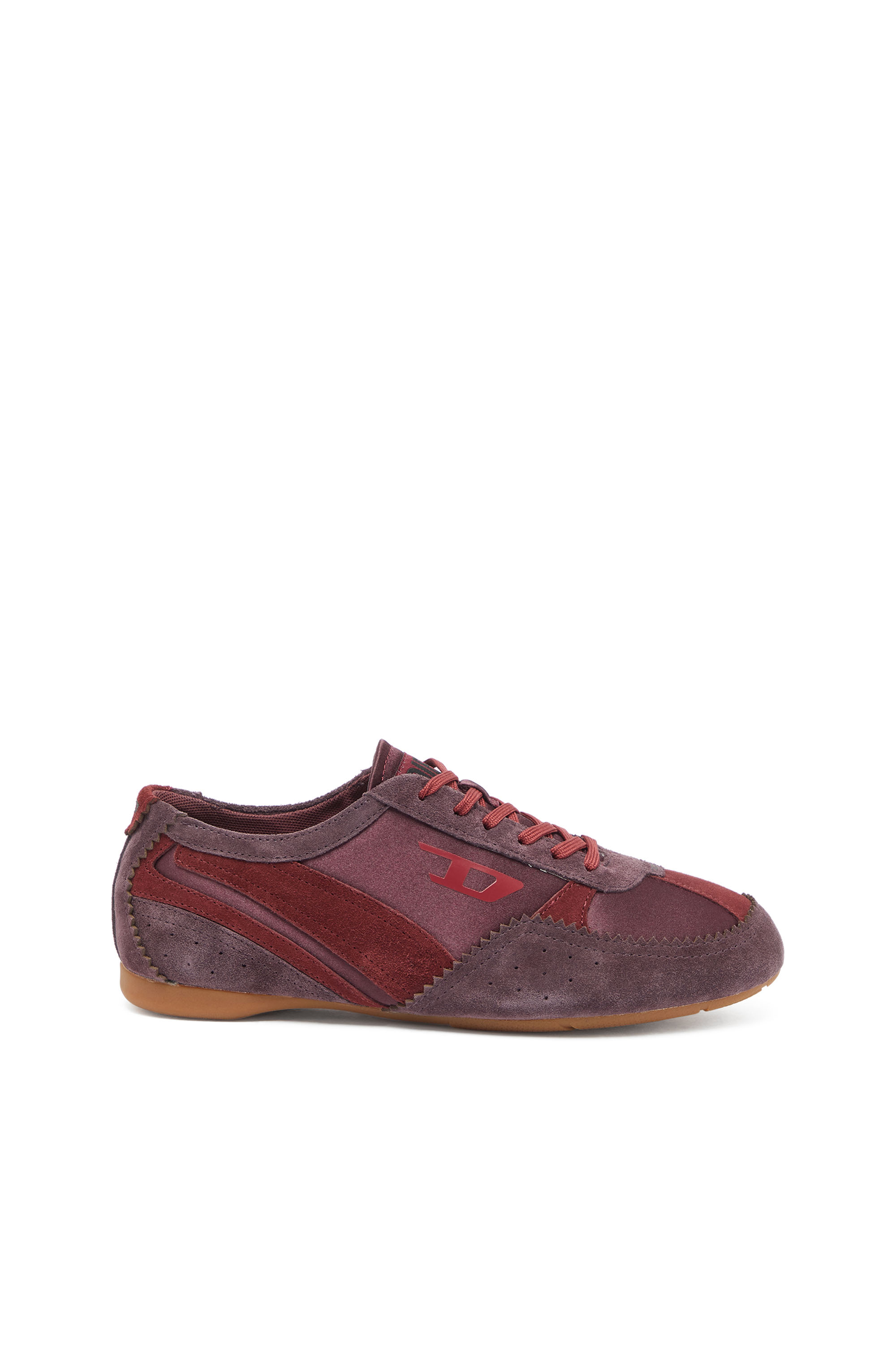 Diesel - D-MILE LOW II W, Damen D-Mile &ndash; Flat-Sneakers mit Wildleder-Overlays in Burgunderrot - 1