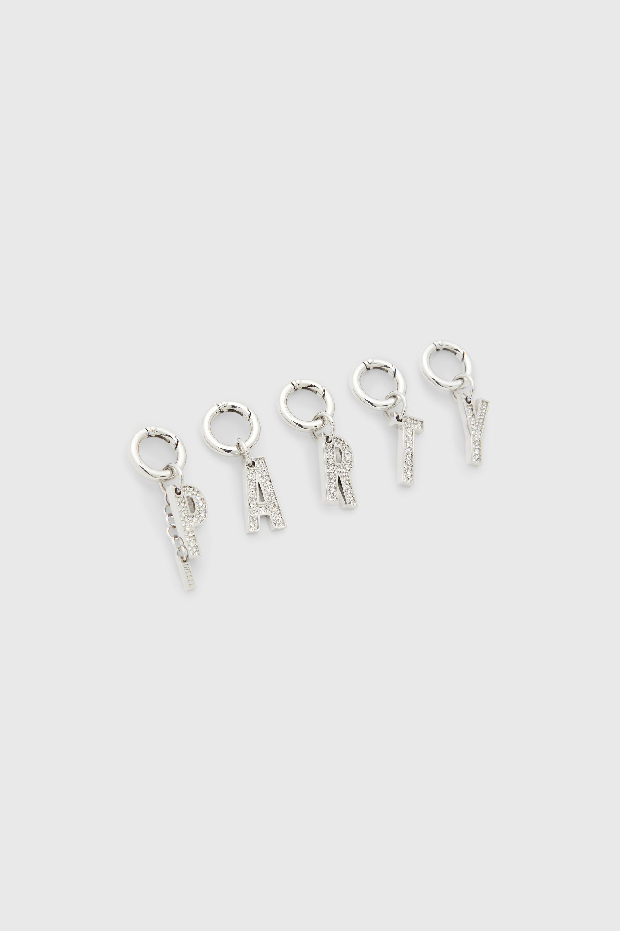 Diesel - CHARM-PARTY, Damen Metall-Party-Charms mit Strasssteinen in Silber - 2
