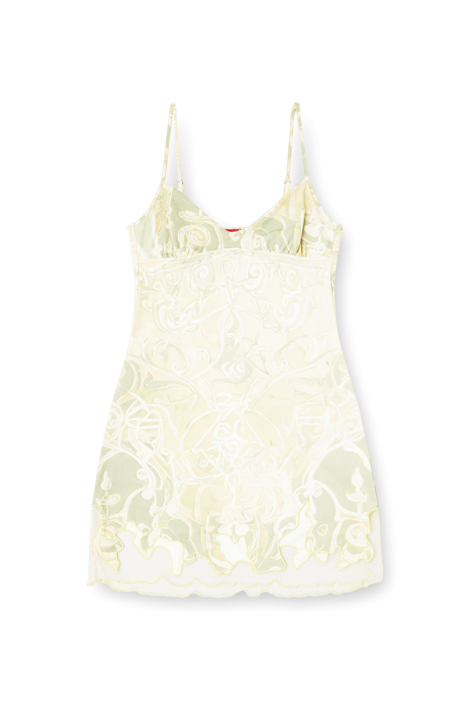 Diesel - D-INLAY, Damen Minikleid aus Nylon mit heraldischem Print in Grün - 2