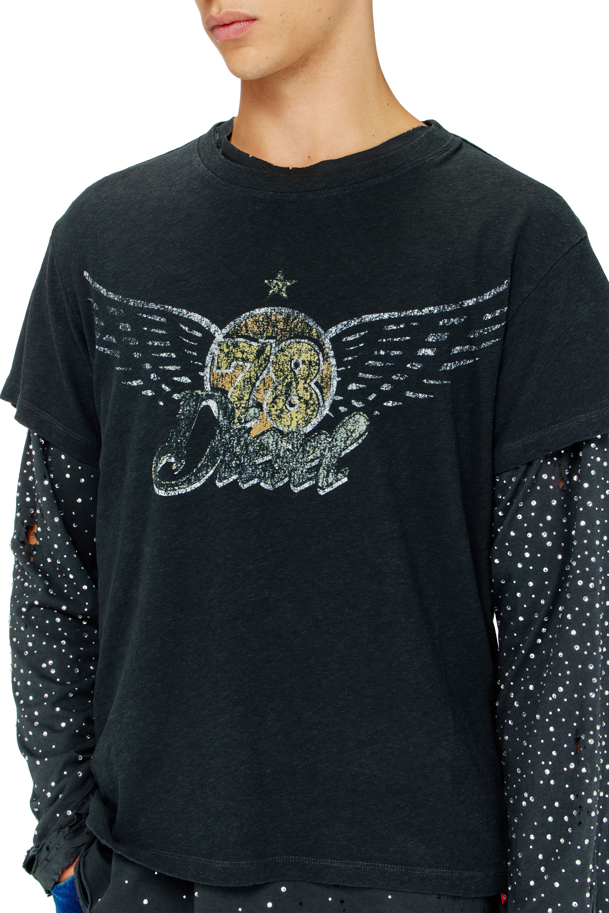 Diesel - T-GERIO-A, Herren T-Shirt aus Baumwolle-Hanf mit Konzertgrafik in null - 5