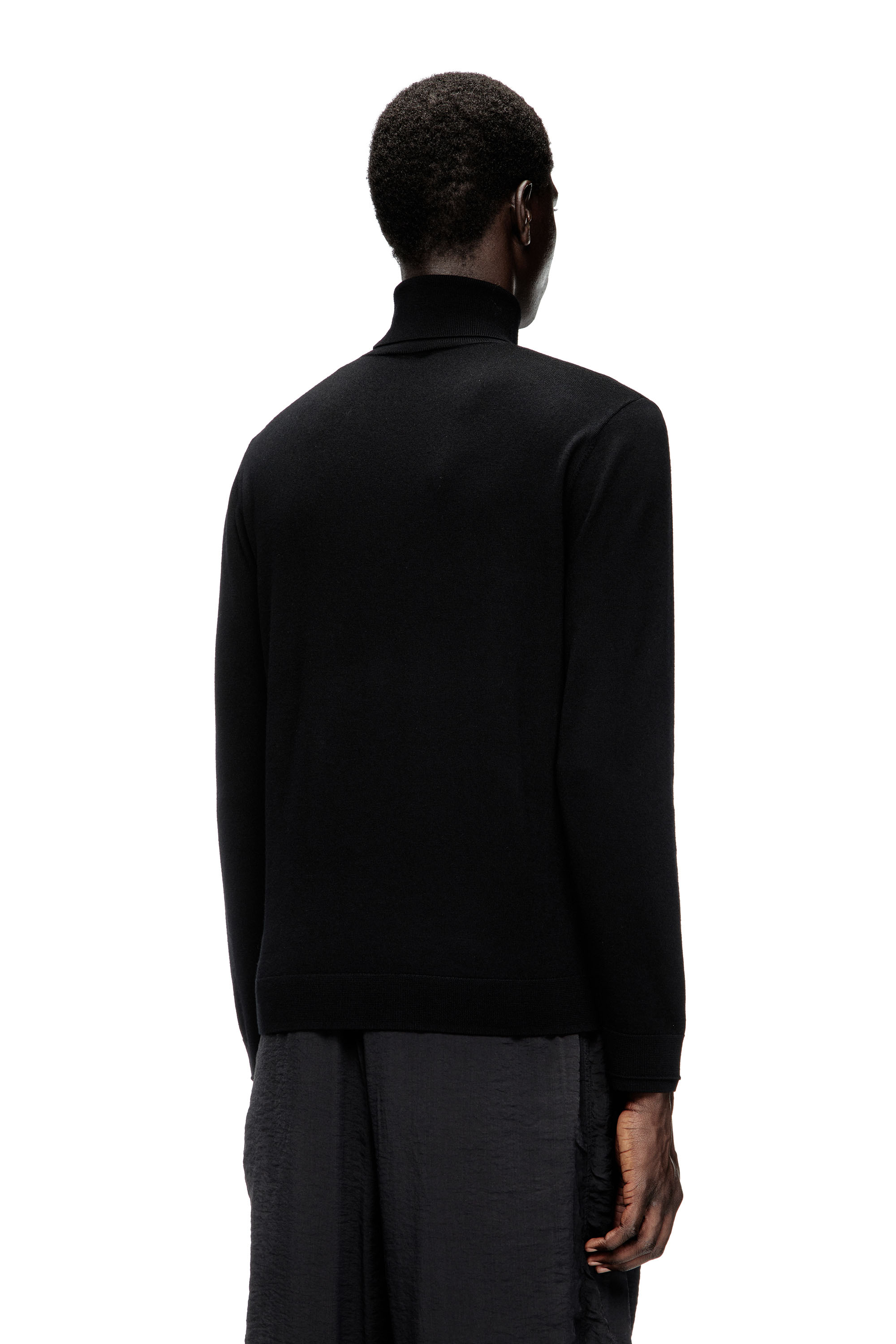 Diesel - K-VARTA, Herren Rollkragenpullover aus Wolle mit Cutout-Logo in Schwarz - 4