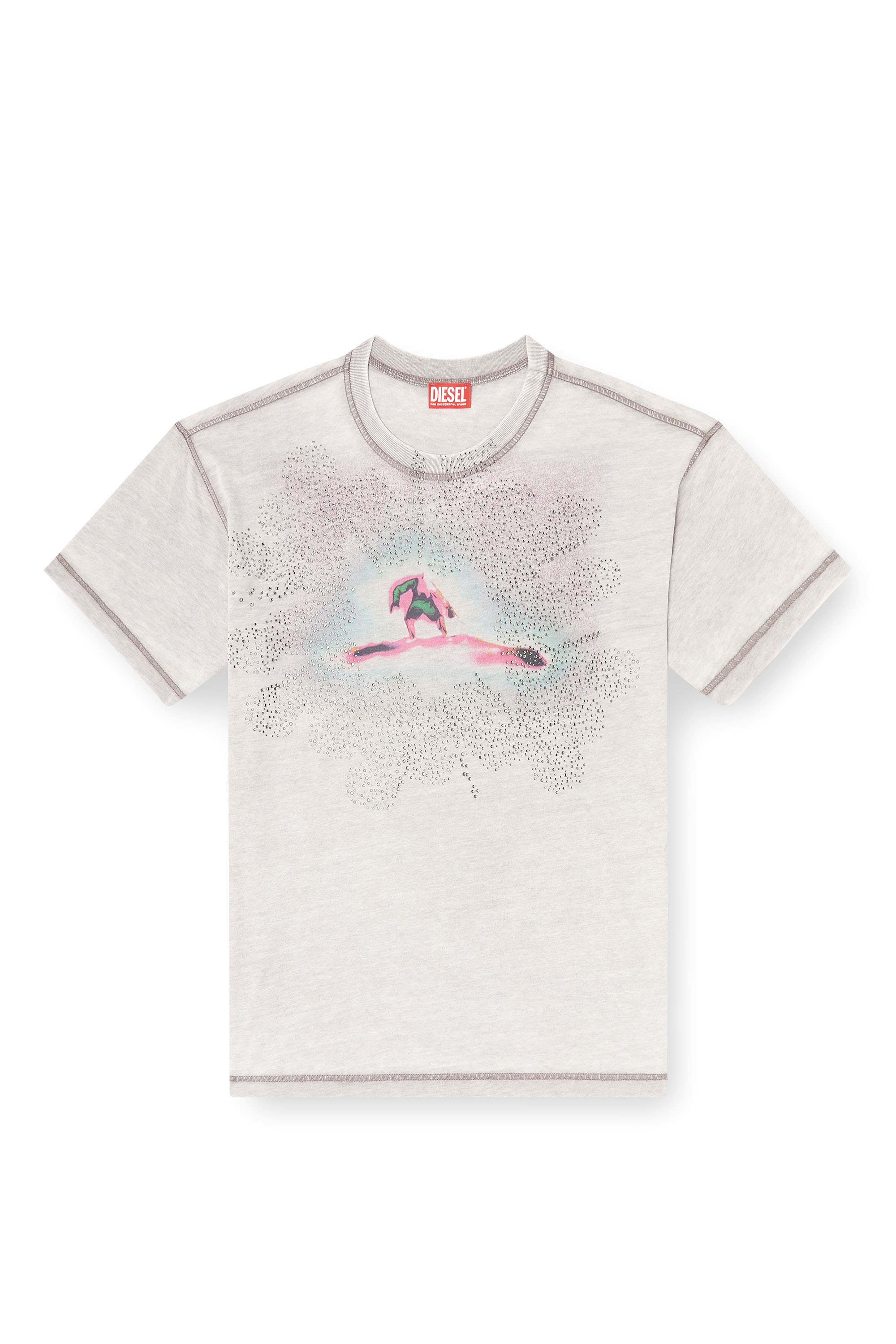 Diesel - T-NORM-V6, Herren Reguläres T-Shirt mit Print und Nieten in null - 3