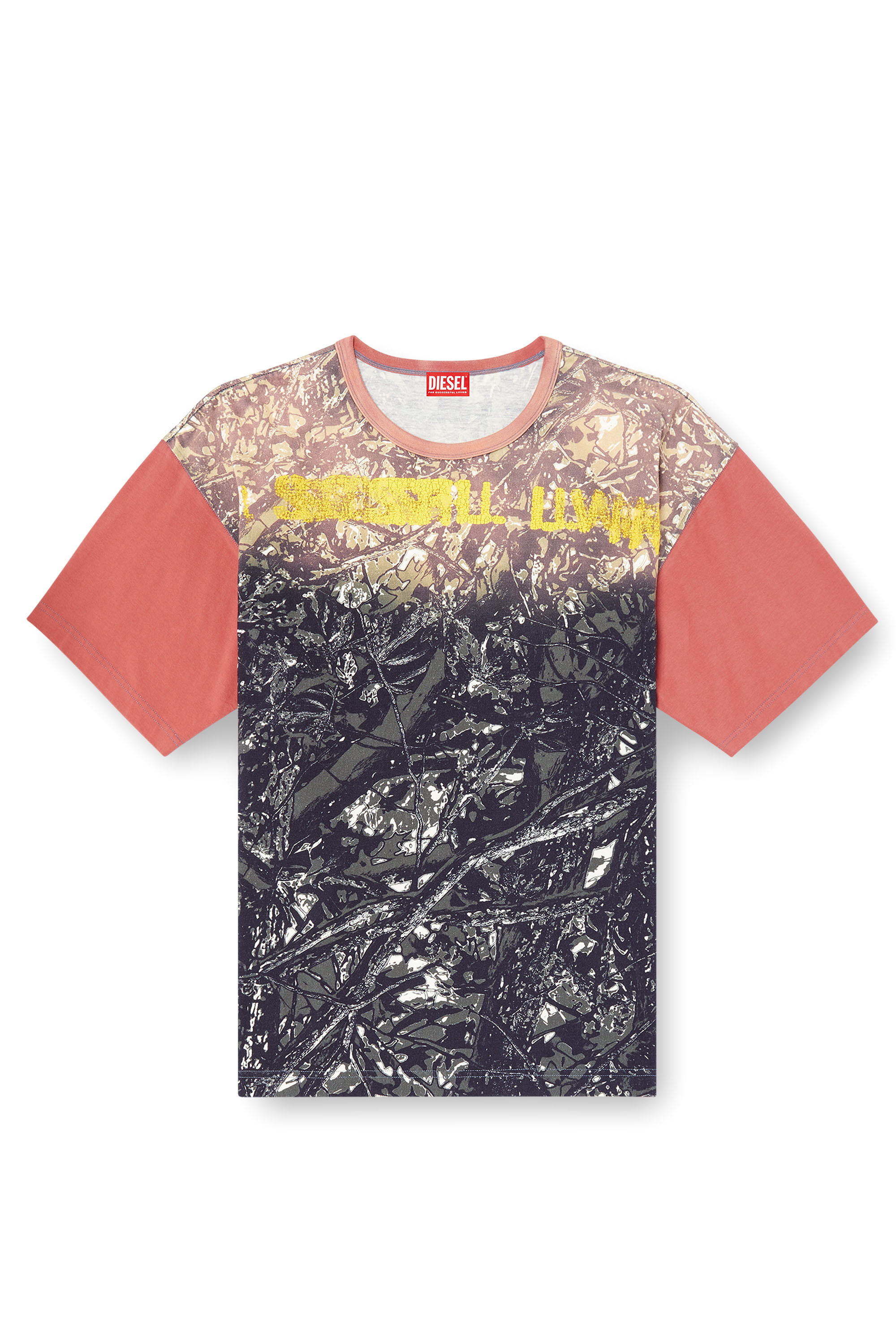 Diesel - T-BOXT-CAMOU, Herren T-Shirt mit Glitch-Camouflage-Print in Schwarz/Grün - 3