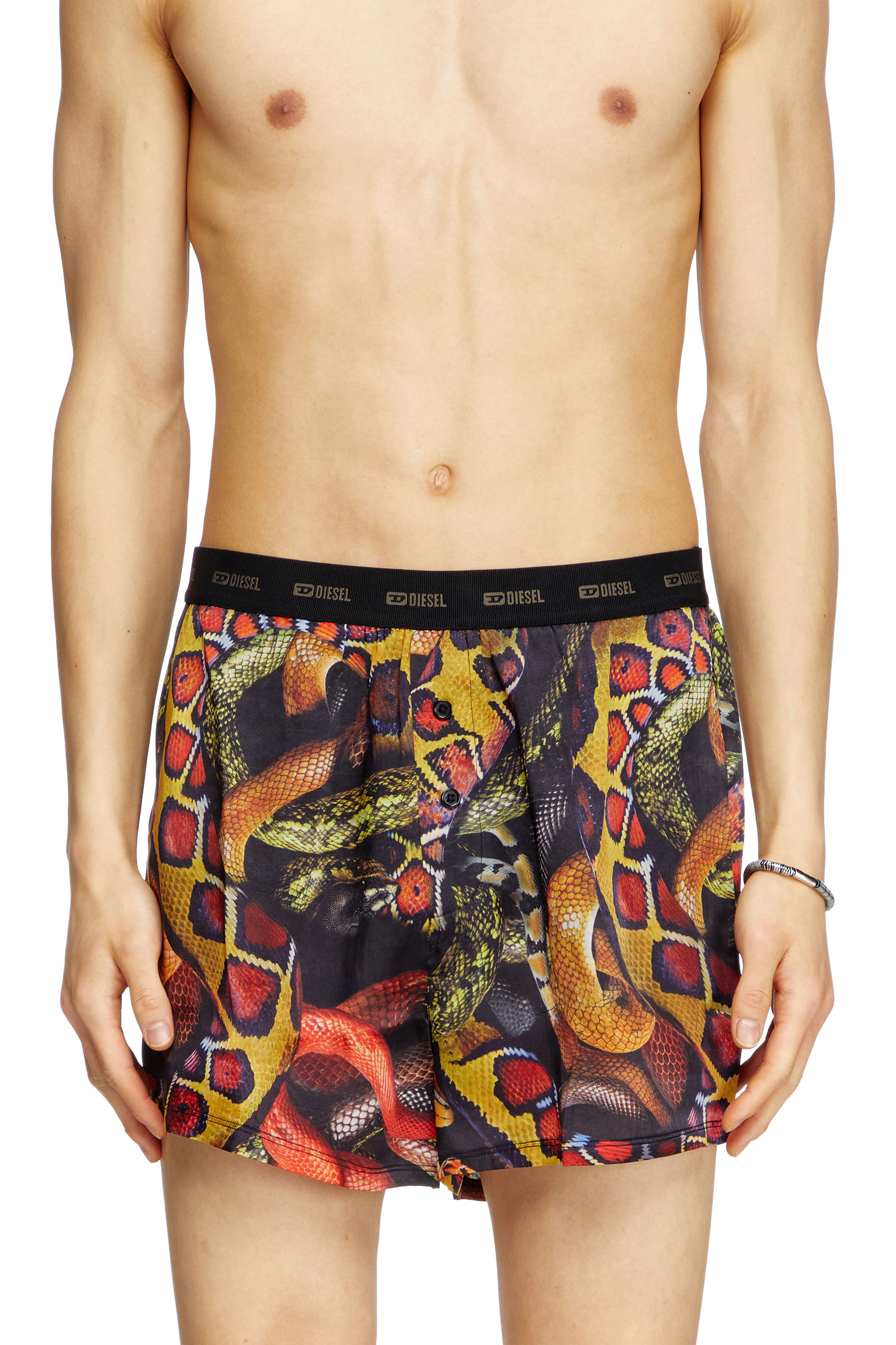 Diesel - STARK-UTLT-SNAKE, Herren Boxershorts aus Satin mit Schlangen-Print in Bunt - 1