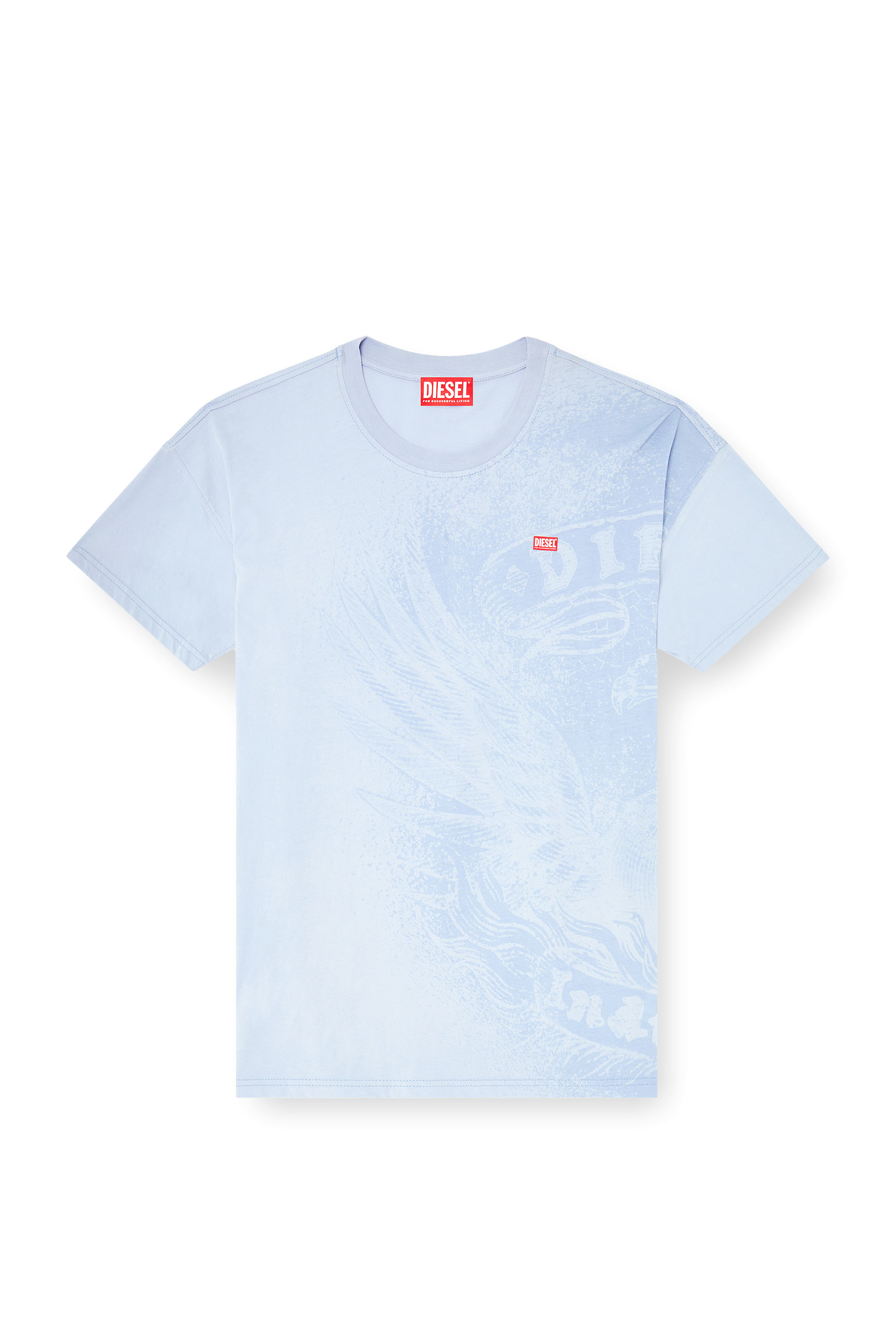 Diesel - T-BOXT-AA3, Herren Locker geschnittenes T-Shirt mit Pigmentdruck in Hellblau - 2