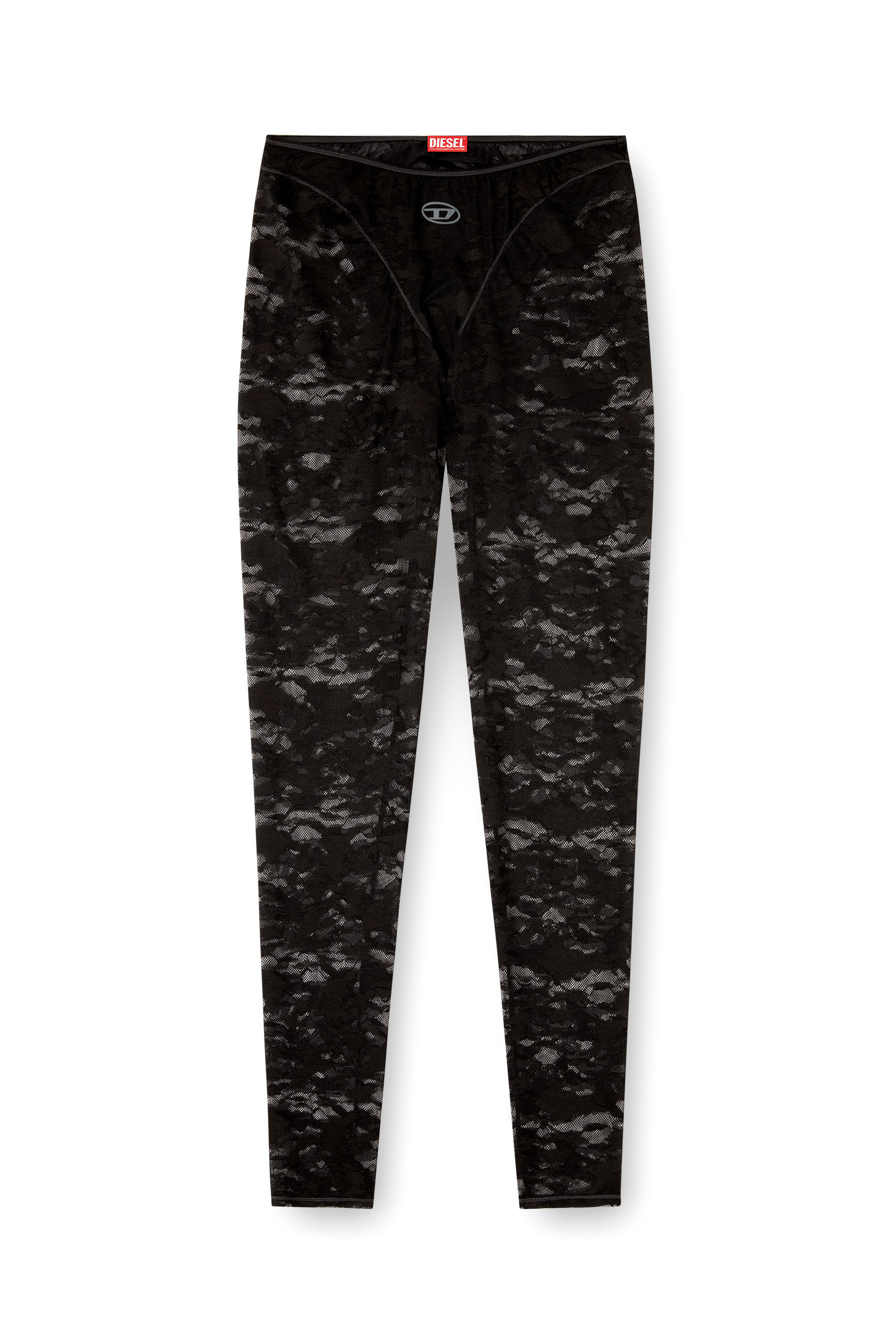 Diesel - CLAIRE-UTLT, Damen Leggings mit Camouflage-Spitze in Schwarz - 3