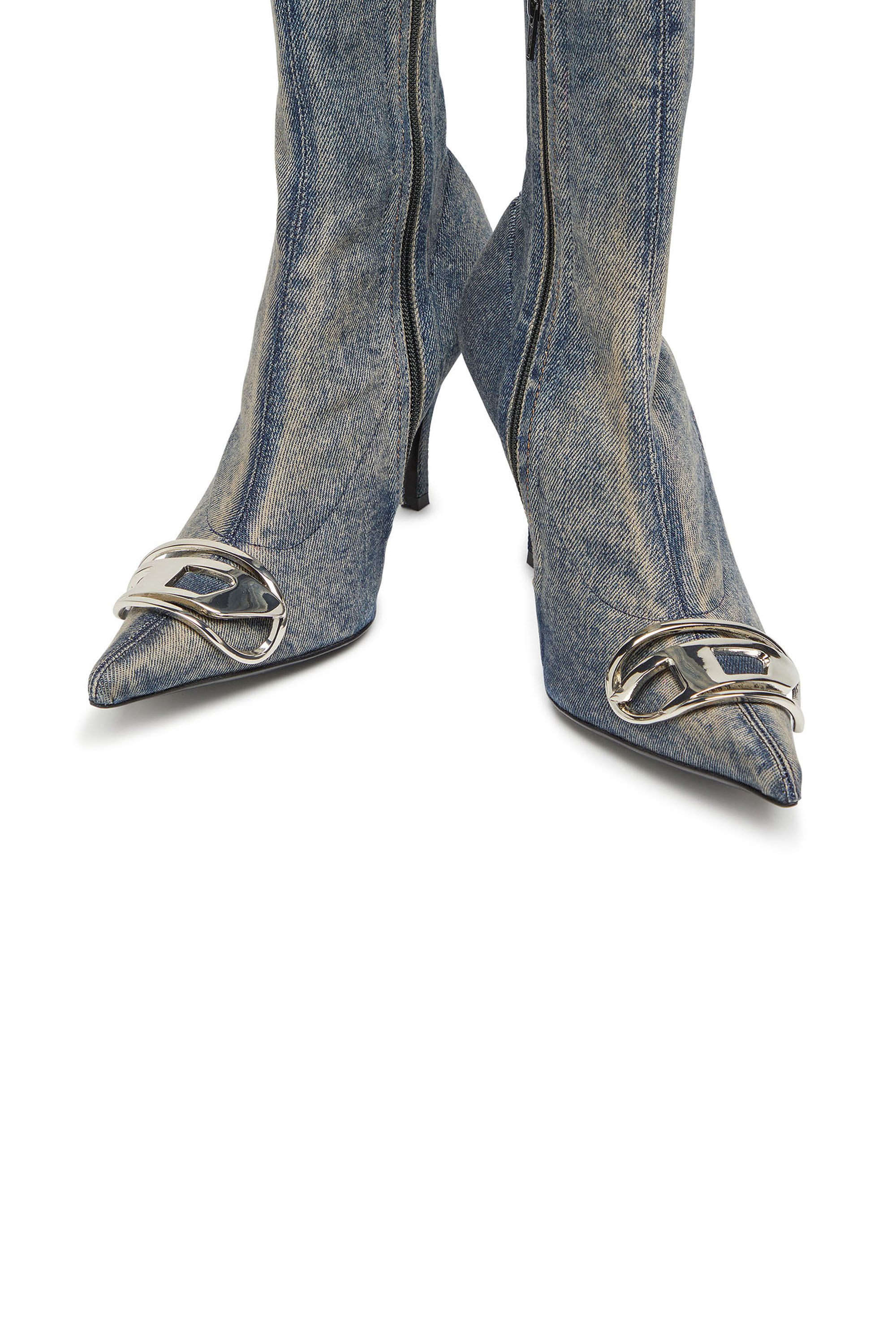 Diesel - D-VENUS KB D, Damen D-Venus - Stiefel aus Denim mit Logo-Plakette in Blau - 4