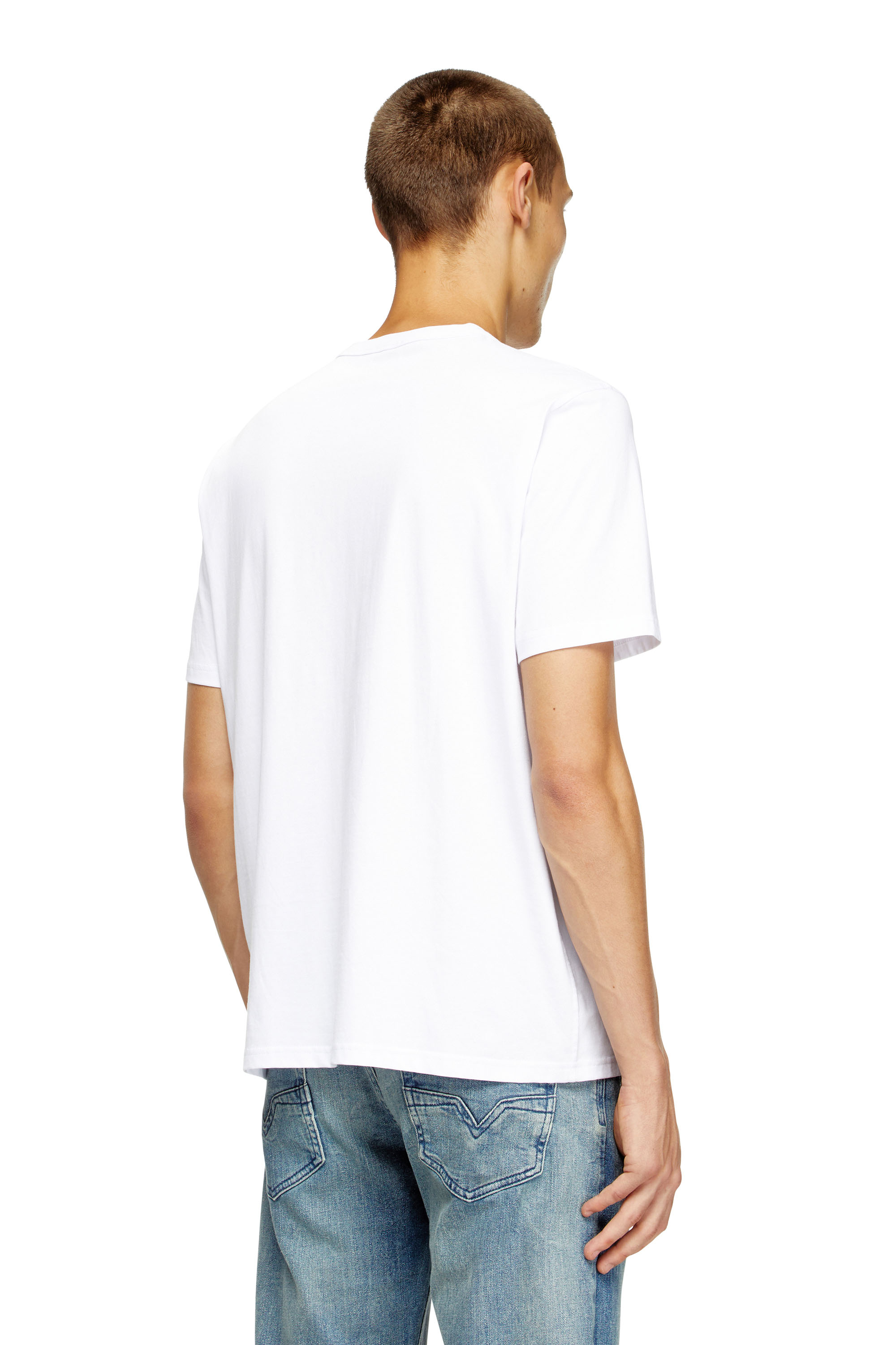 Diesel - T-ADJUST-MICRODIV, Unisex T-Shirt mit gesticktem Mikro-Logo in Weiß - 4