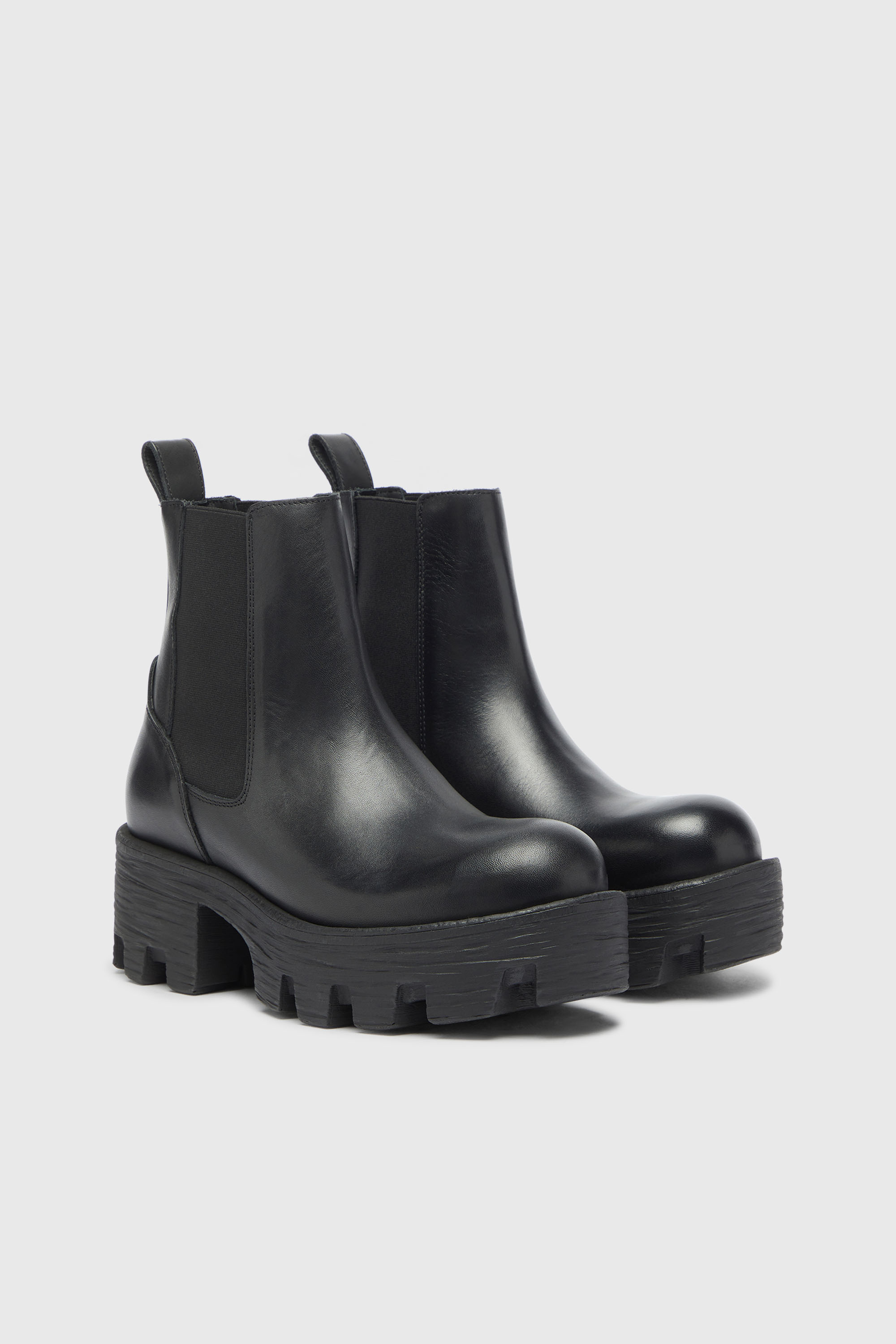 Diesel - D-HAMMER CHUNKY W, Damen D-Hammer - Chelsea Boots aus Leder mit Profilsohle in Schwarz - 2
