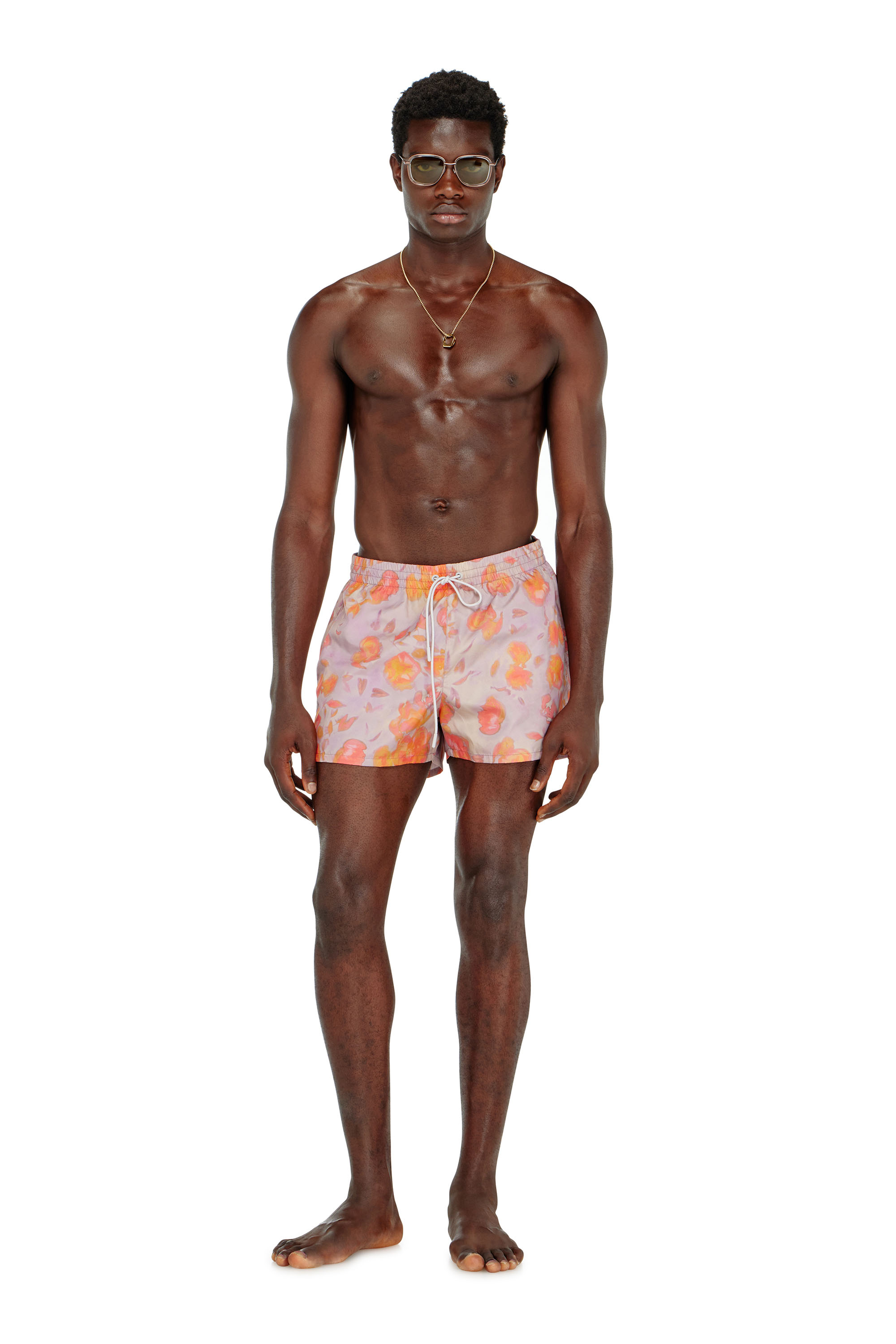 Diesel - OLLY-34-D-CORE, Herren Metallische Badeshorts mit Blumenmuster in null - 1