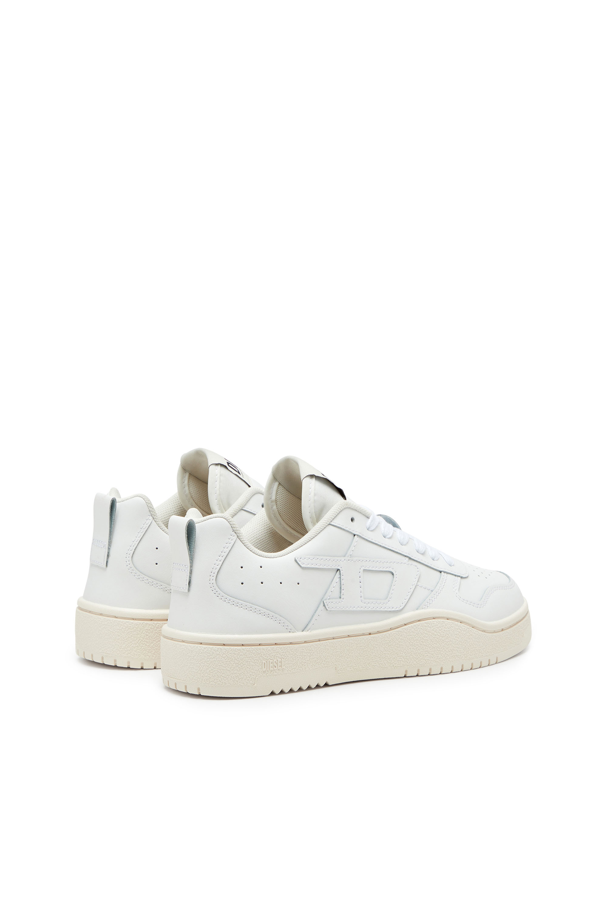 Diesel - S-UKIYO V2 LOW, Herren S-Ukiyo Low-Low Top-Sneakers aus Leder und Nylon in Wei&szlig; - 3