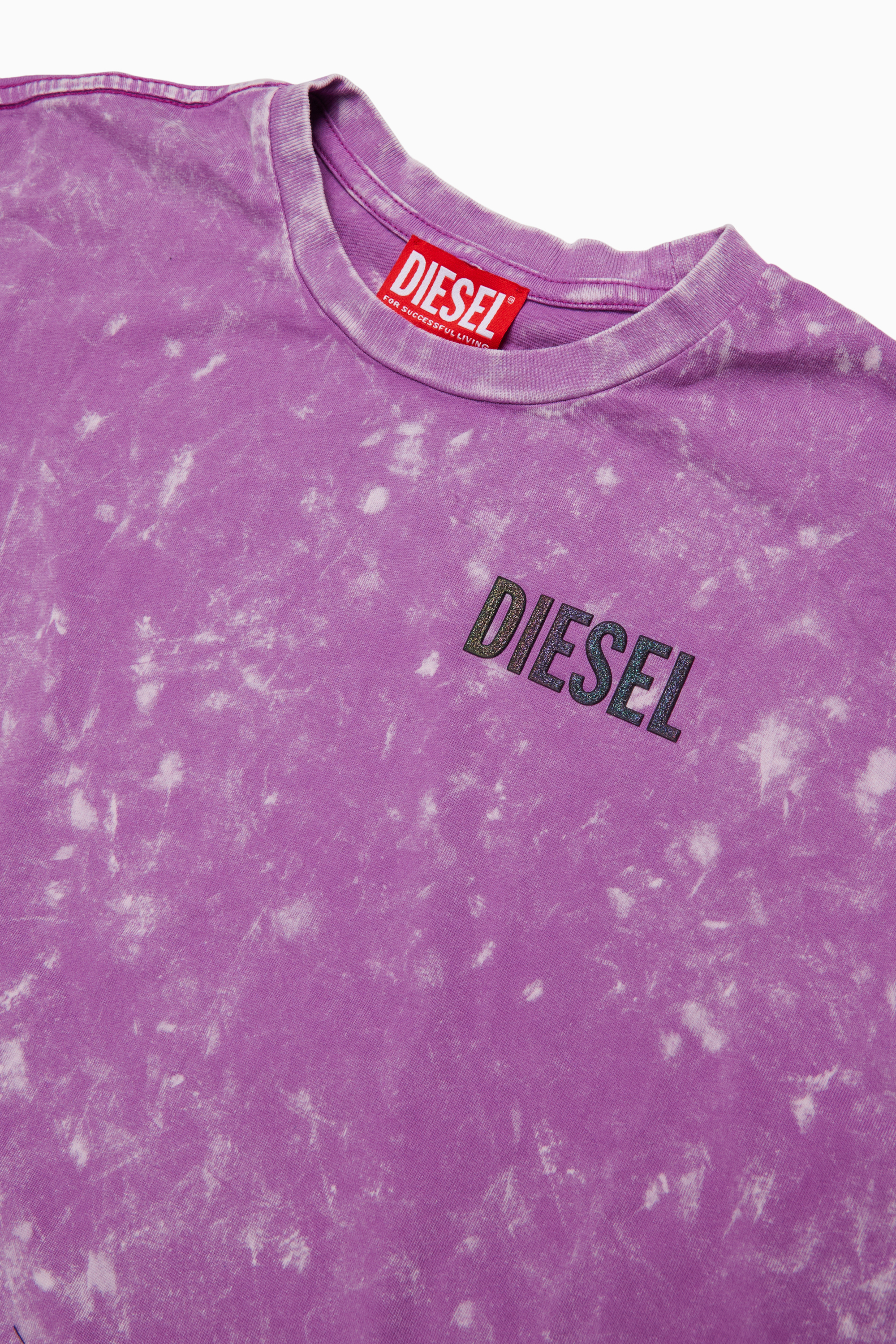 Diesel - TLOXY, Damen Kurz geschnittenes T-Shirt mit Tie-Dye-Effekt in Violett - 3