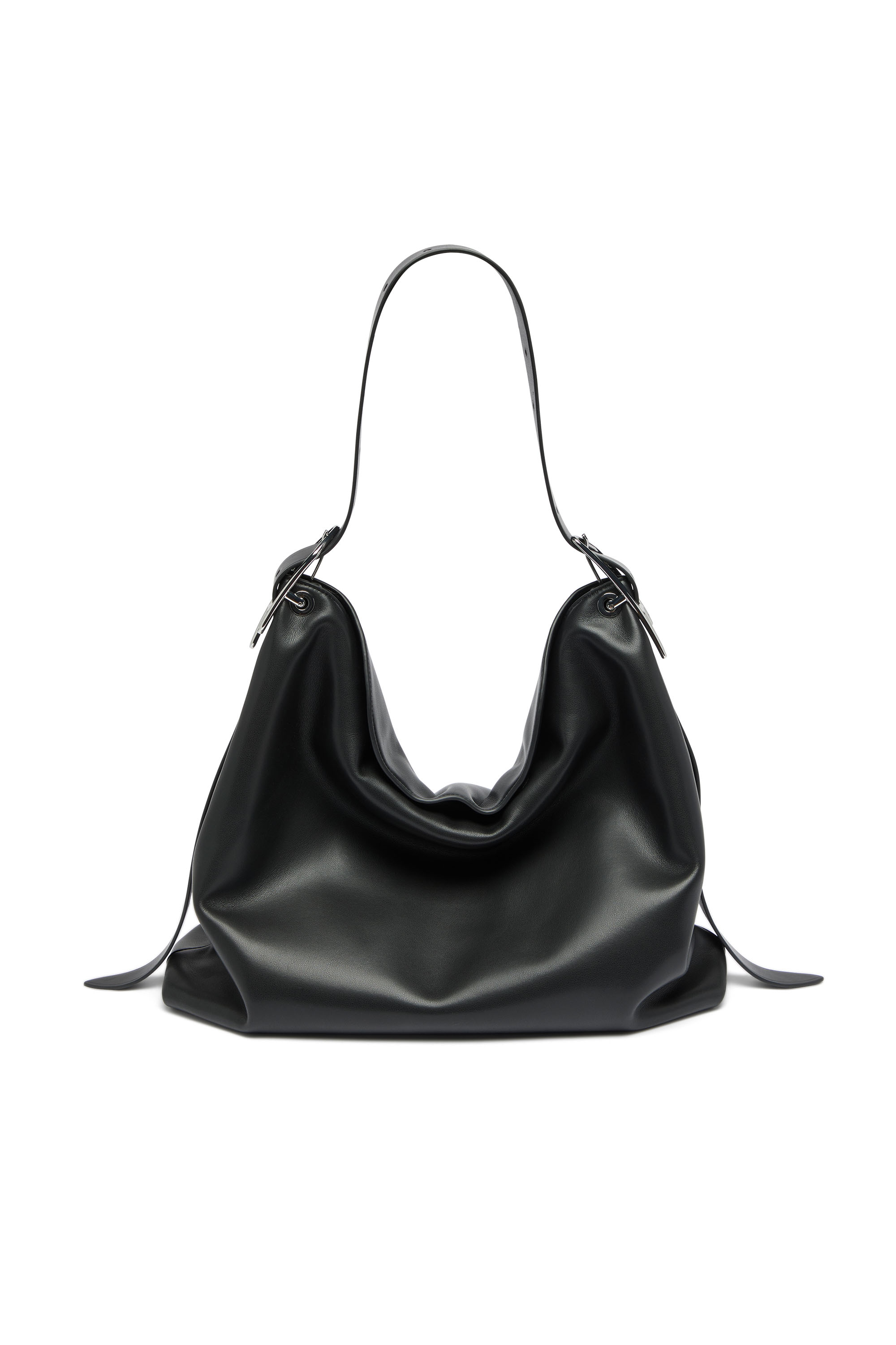 Diesel - D-LINE HOBO L, Damen D-Line-Leder Hobo-Tasche in Schwarz - 1