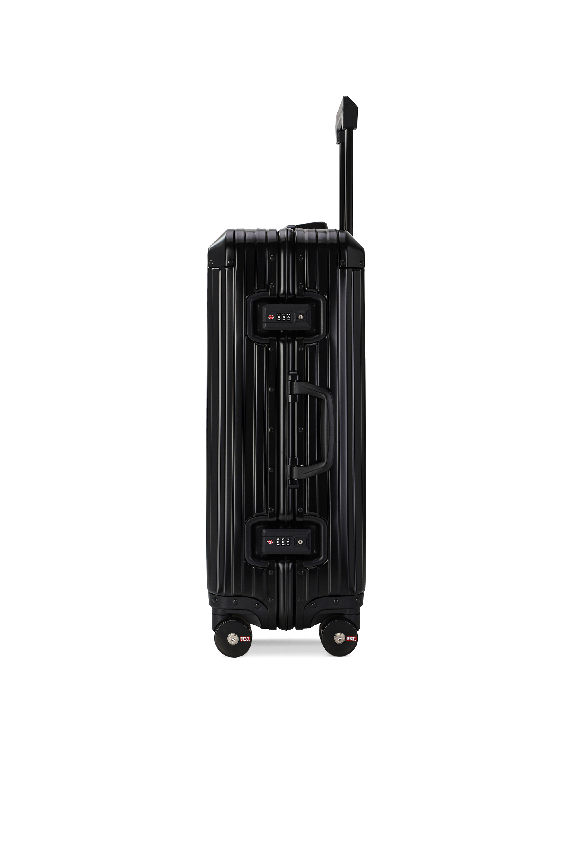 Diesel - DIESEL ALUMINUM TROLLEY- DSL002, Unisex Koffer aus Aluminium Gr&ouml;&szlig;e M in Schwarz - 4