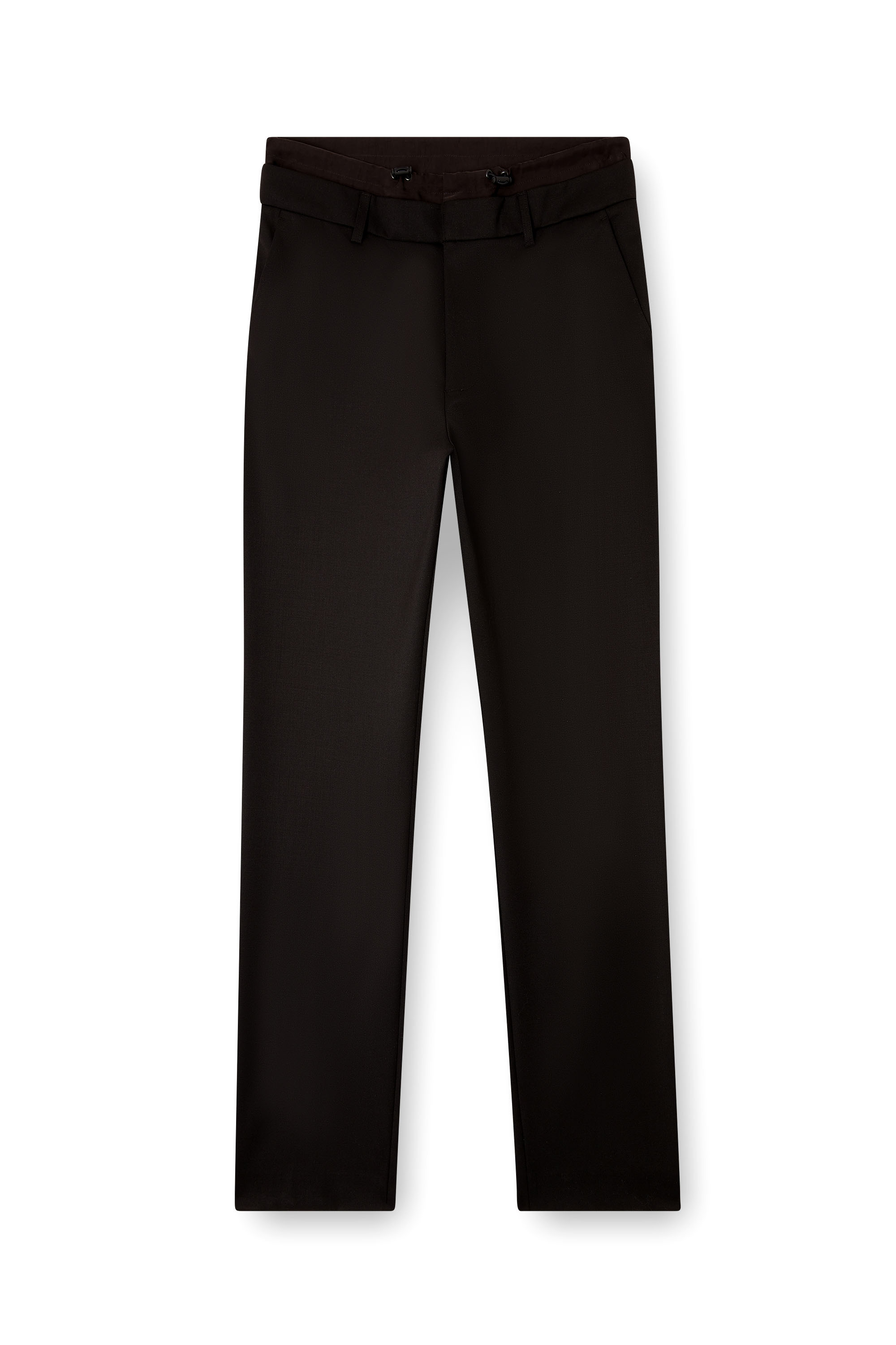 Diesel - P-OWERS, Man's Wool blend pants with elastic waistband in Black - 3