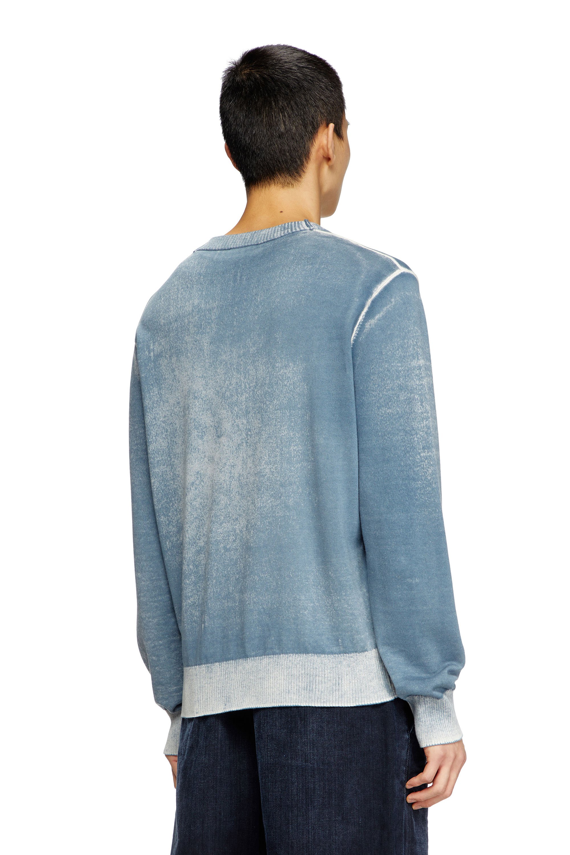 Diesel - K-LARENCE-B, Herren Pullover aus Baumwolle mit Innen-Print in Hellblau - 4