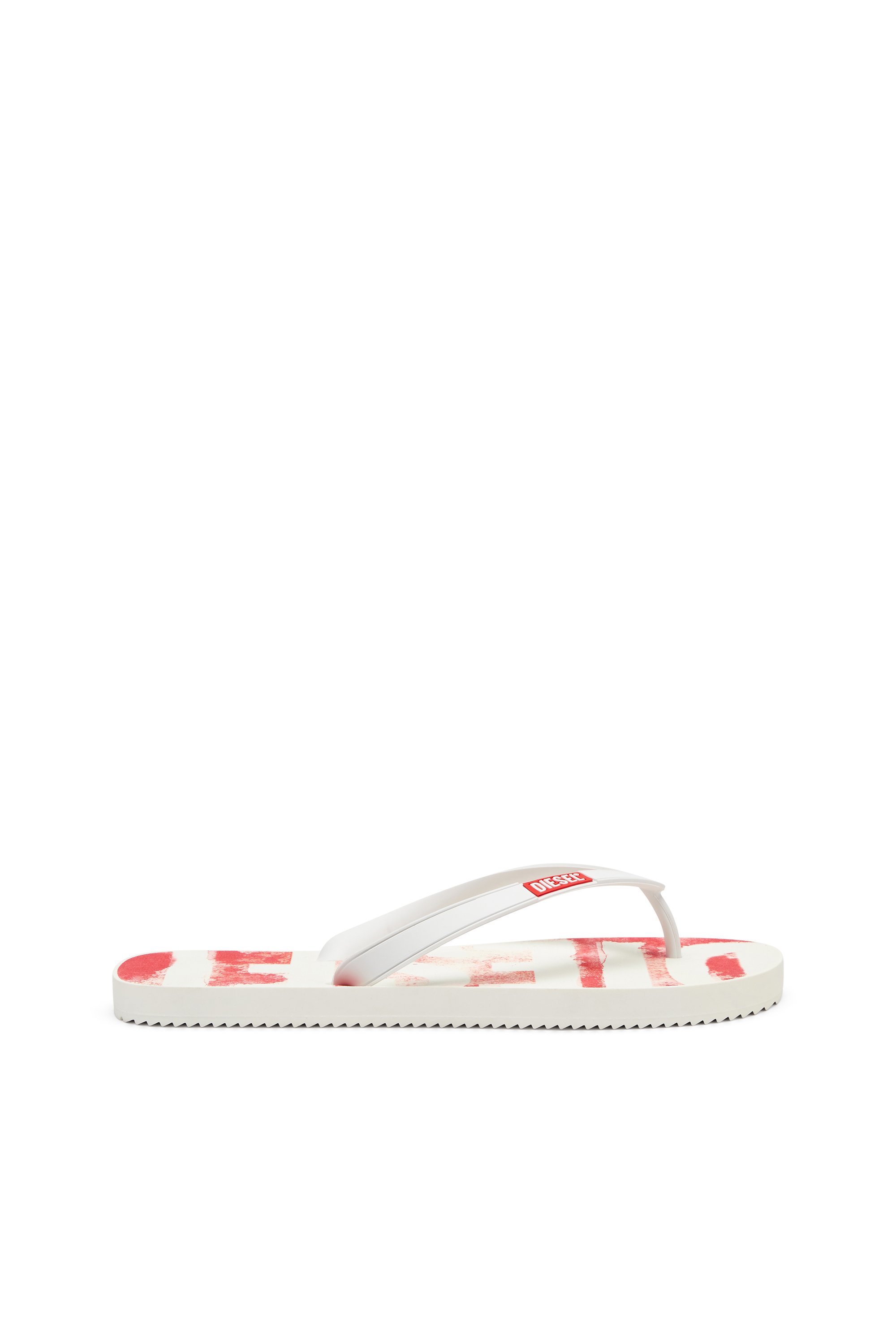 Diesel - SA-RIO, Herren Flip-Flops aus Gummi mit Graffiti-Logo in Weiss/Rot - 1