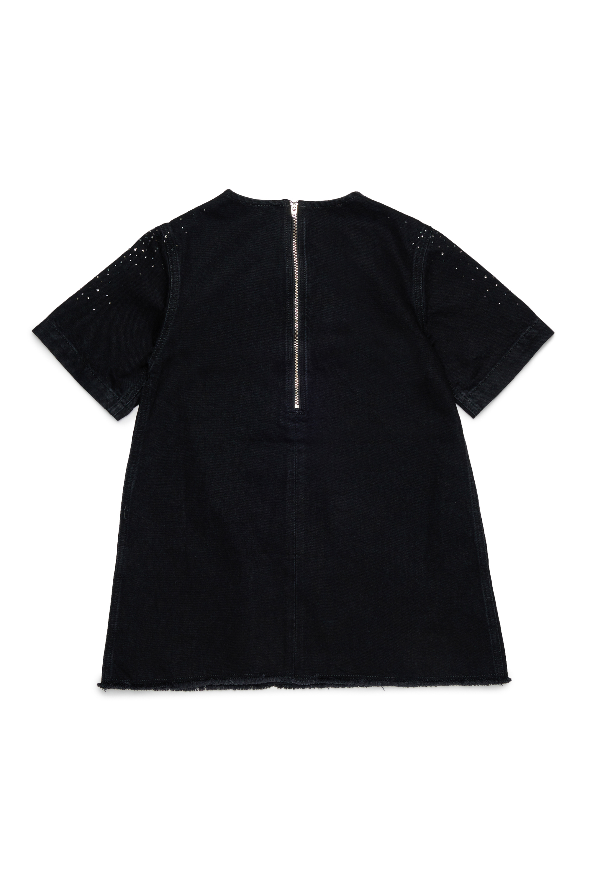 Diesel - DILBY, Damen Rhinestone-embellished T-shirt-Kleid in Schwarz/Dunkelgrau - 2