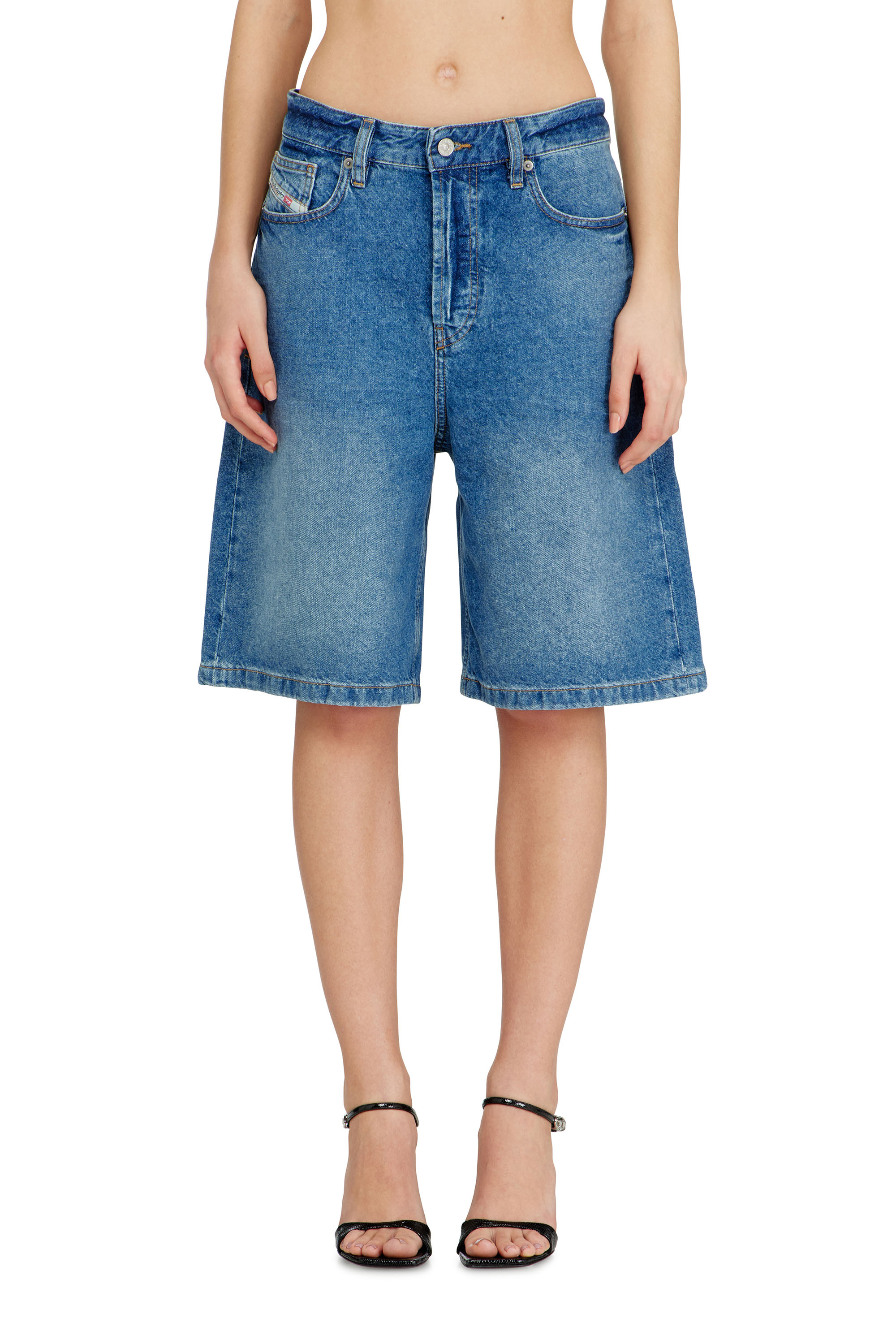 Diesel - DE-SIRE-SHORT, Damen Shorts aus clean-gewaschenem Denim in Blau - 1