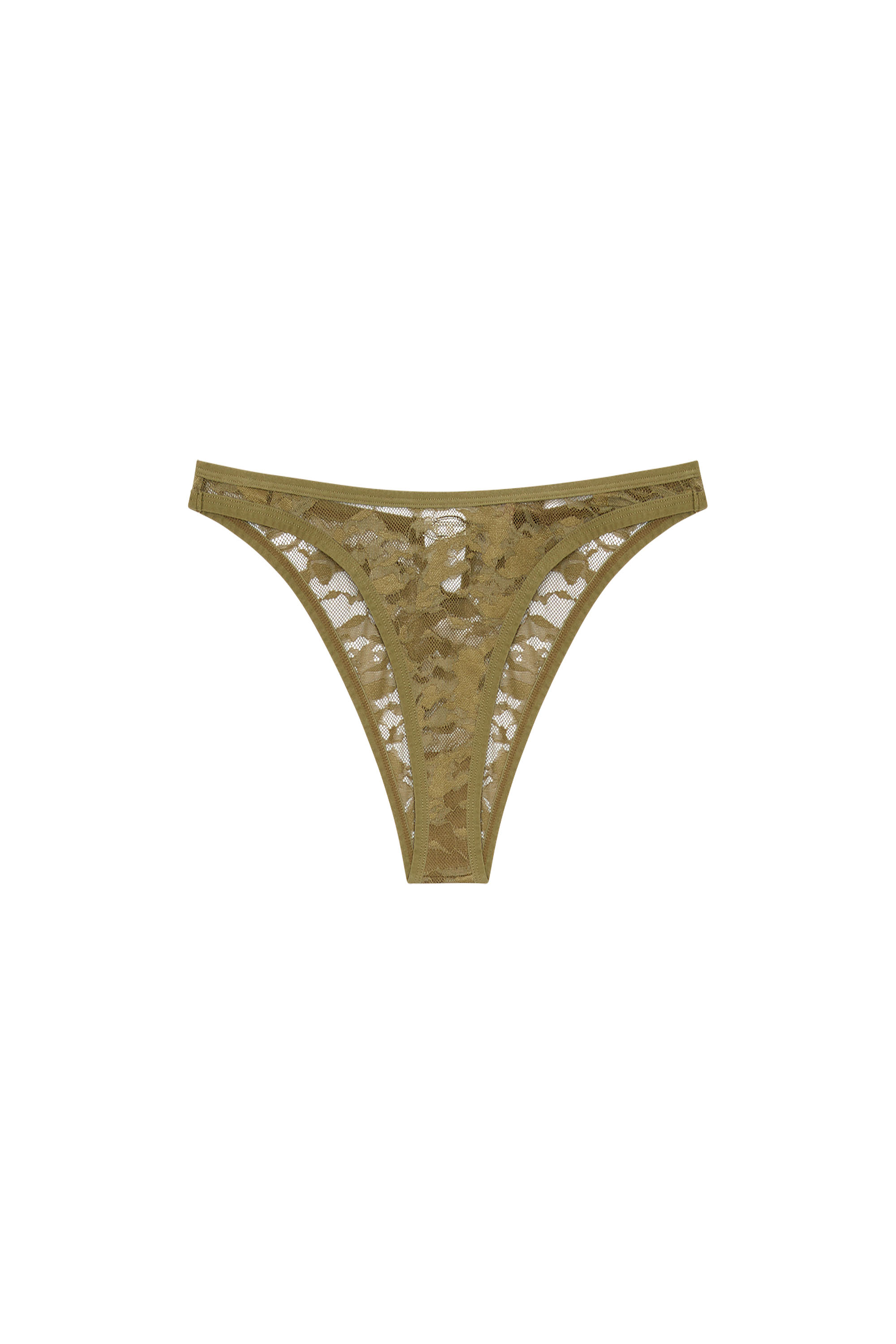 Diesel - UFPN-D-OVAL-PUNCHY-BRIEF, Damen Camouflage-Spitzen-Briefs mit Oval D-Plakette in Armeegrün - 4