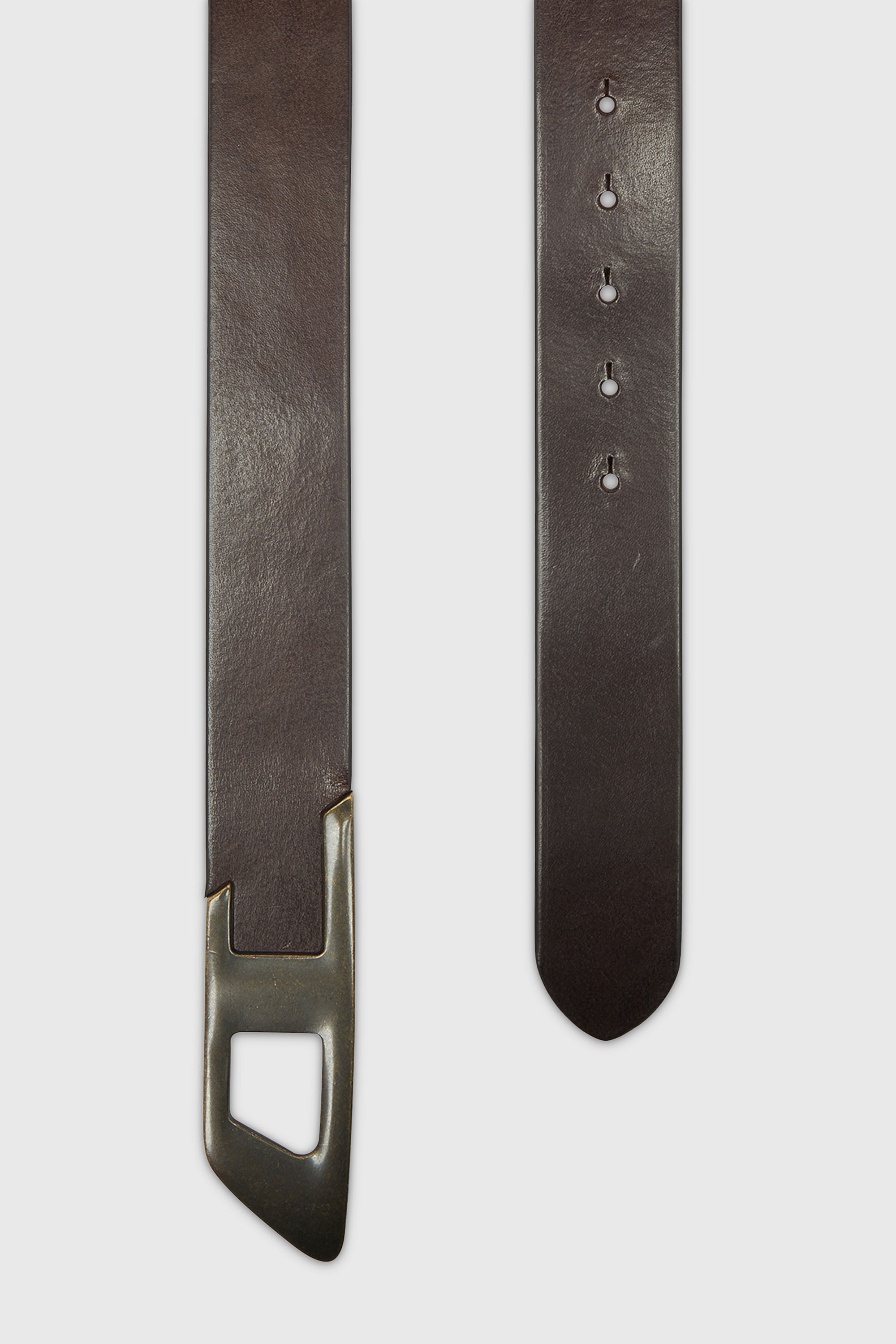 Diesel - B-D LOGO 2.0 40, Unisex 4 cm Lederg&uuml;rtel mit Metallschnalle in D-Form in Dunkelbraun - 2