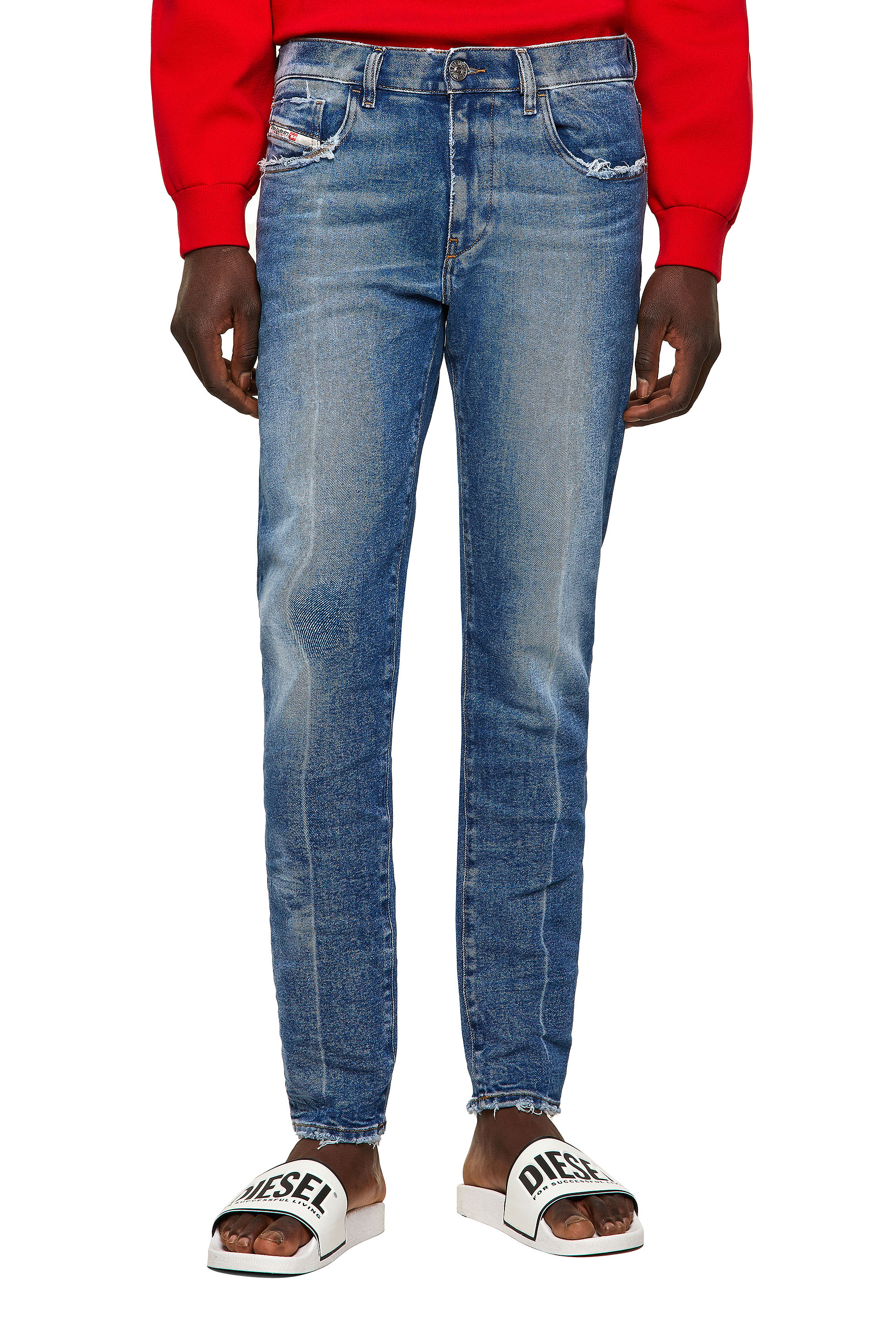 D-Strukt 09A26, Mittelblau - Jeans