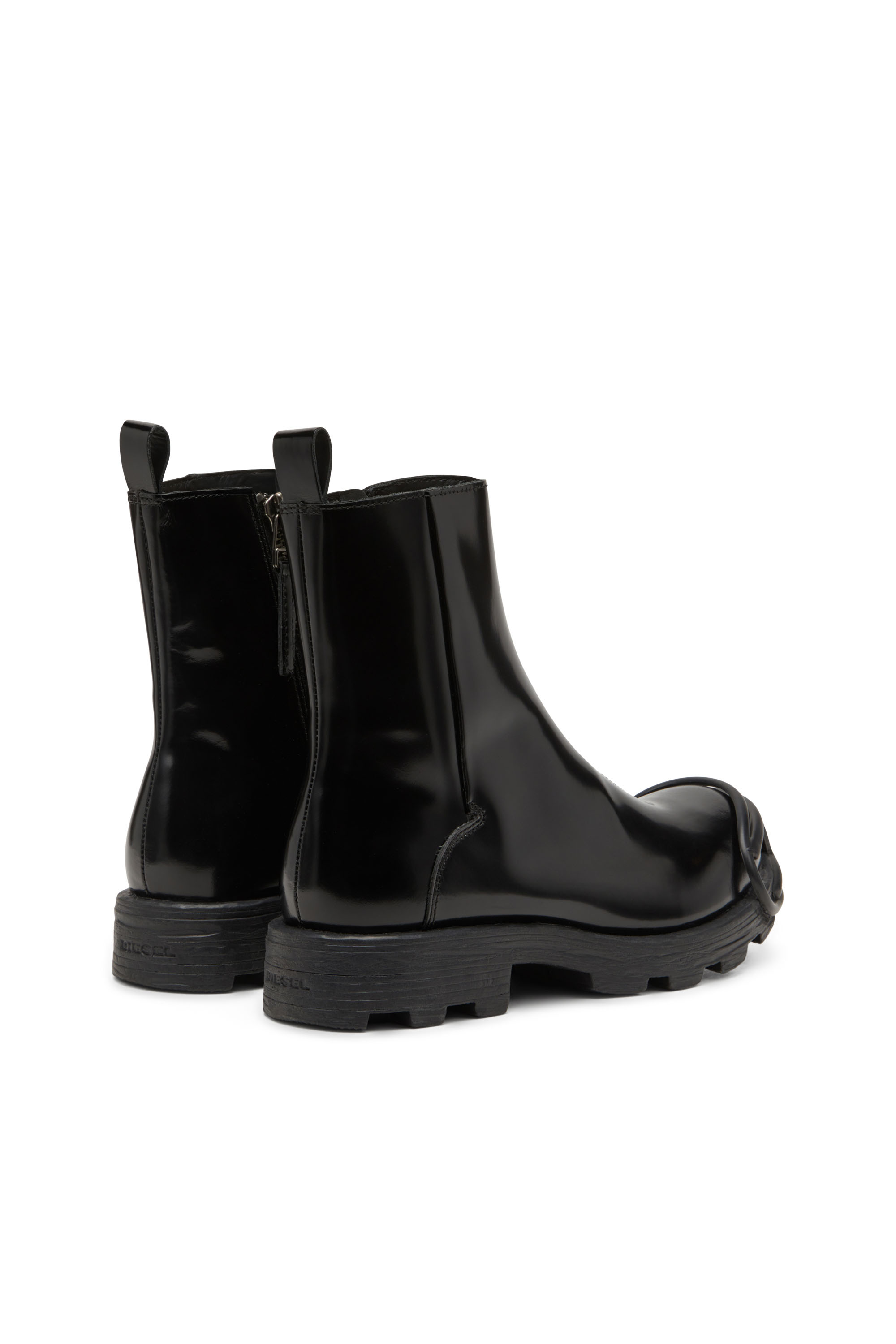 Diesel - D-HAMMER BT ZIP D, Herren D-Hammer-Chelsea Boots aus Leder mit Oval D-Zehenkappe in Schwarz - 4