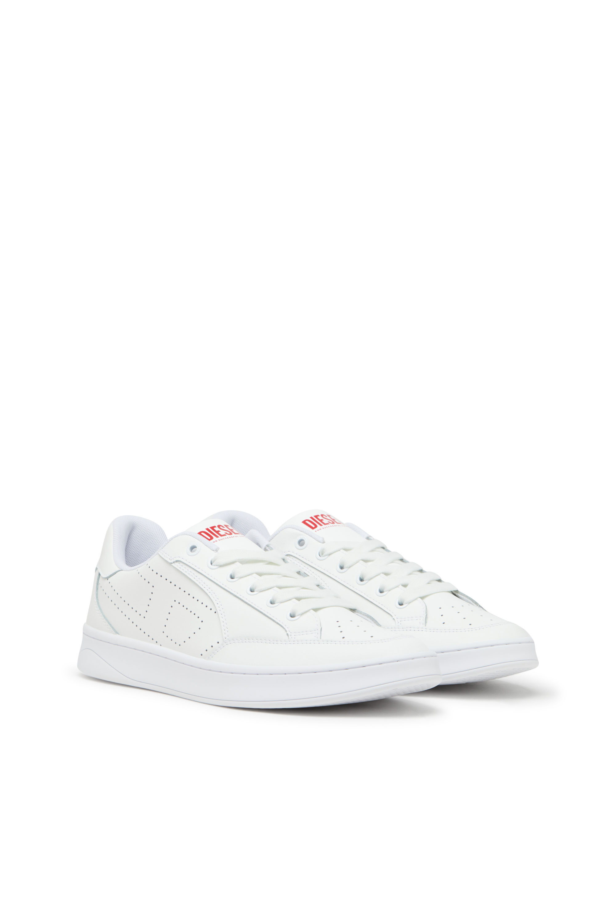 S-DAKOTA LOW, White Diesel - S-DAKOTA LOW, Man's S-Dakota-Leather sneakers with perforated logo in White - 2