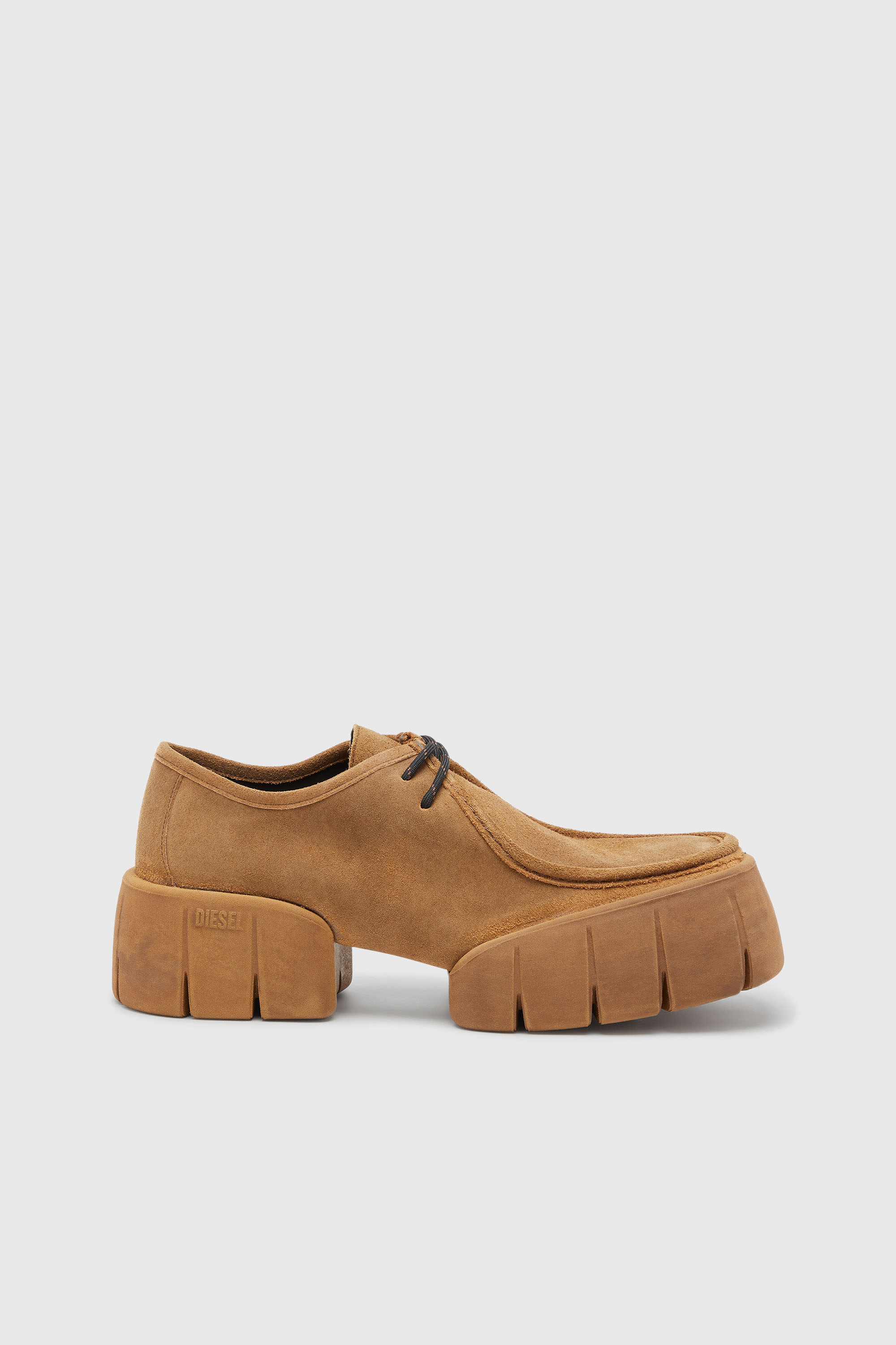 Diesel - D-TEX WB, Herren D-Tex-Mokassinschuhe aus gewachstem Wildleder in Hellbraun - 1