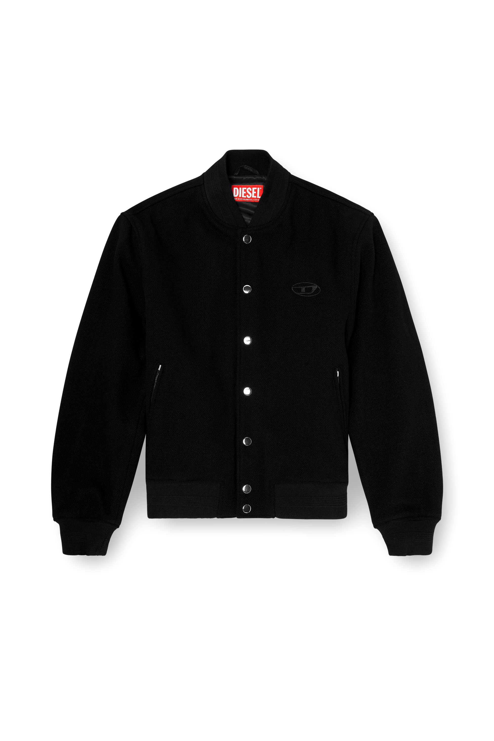 Diesel - J-ARRY-WRD, Herren Bomberjacke aus Wollmischung in Filzoptik in Schwarz - 3