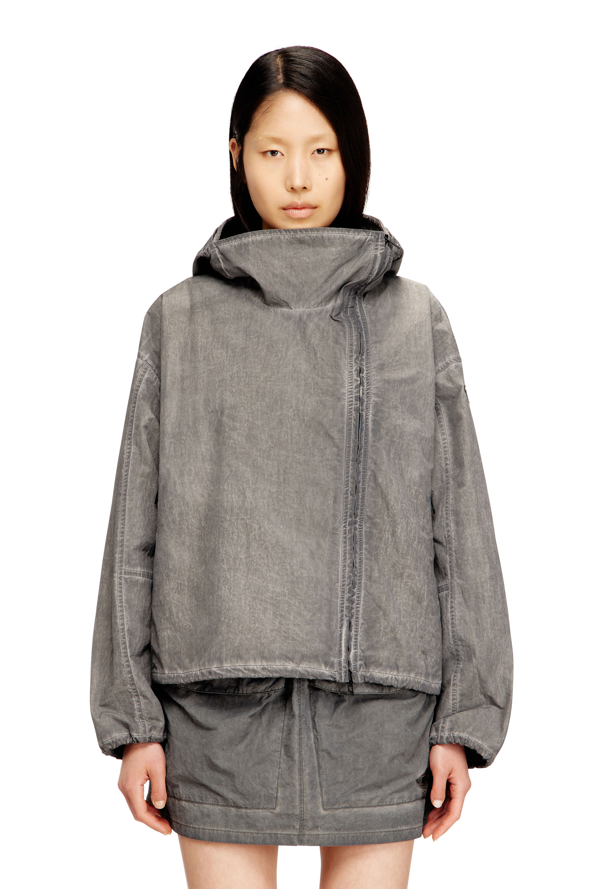 Diesel - G-ORILLA, Damen Windjacke mit Kapuze aus behandeltem Taslan in null - 1