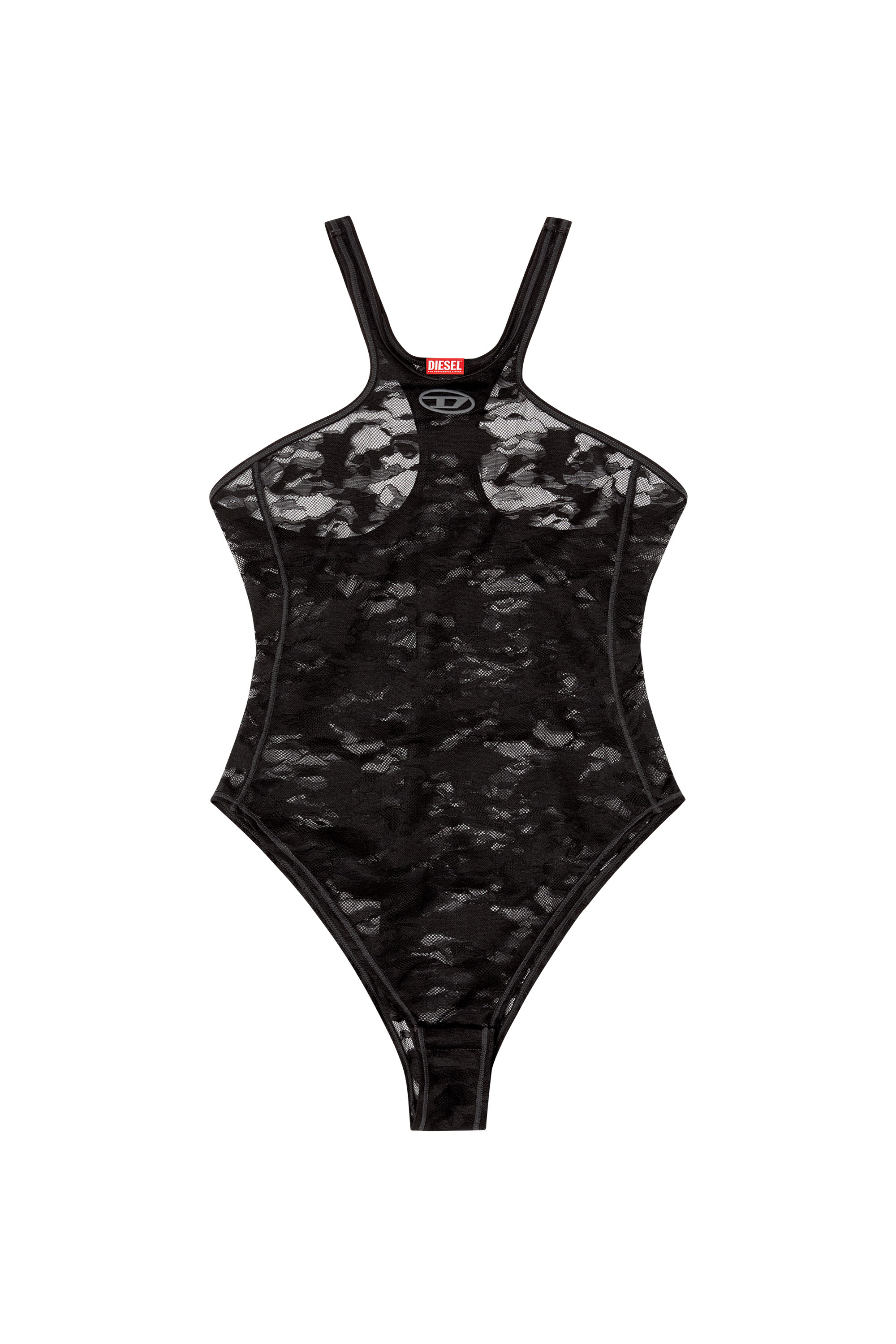 Diesel - CHRISTIE-UTLT, Damen Camo-Spitze-Bodysuit in Schwarz - 4