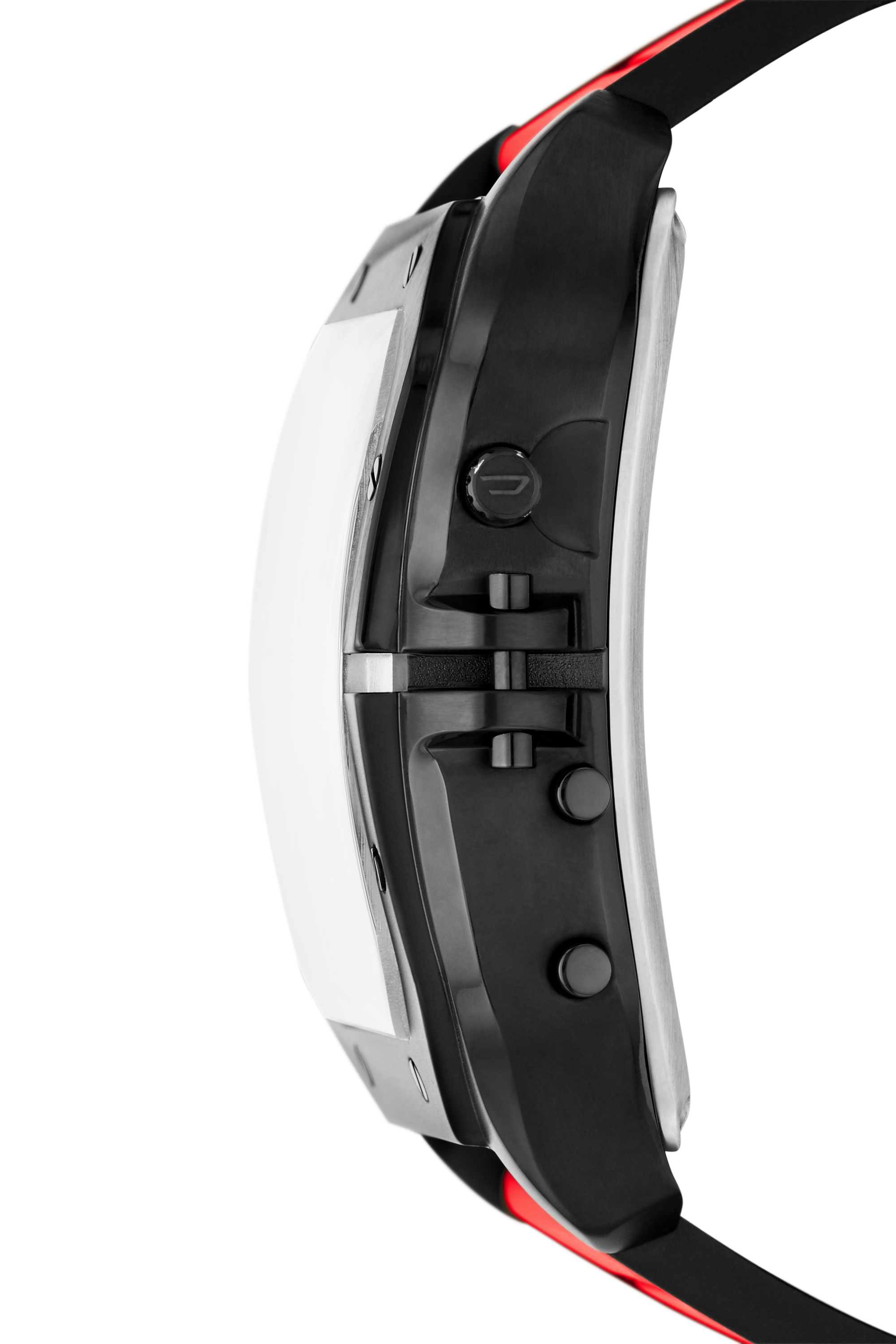 Diesel - DZ7453, Herren Clasher Armbanduhr Analog-Digital mit rotem Silikonarmband in Rot - 3