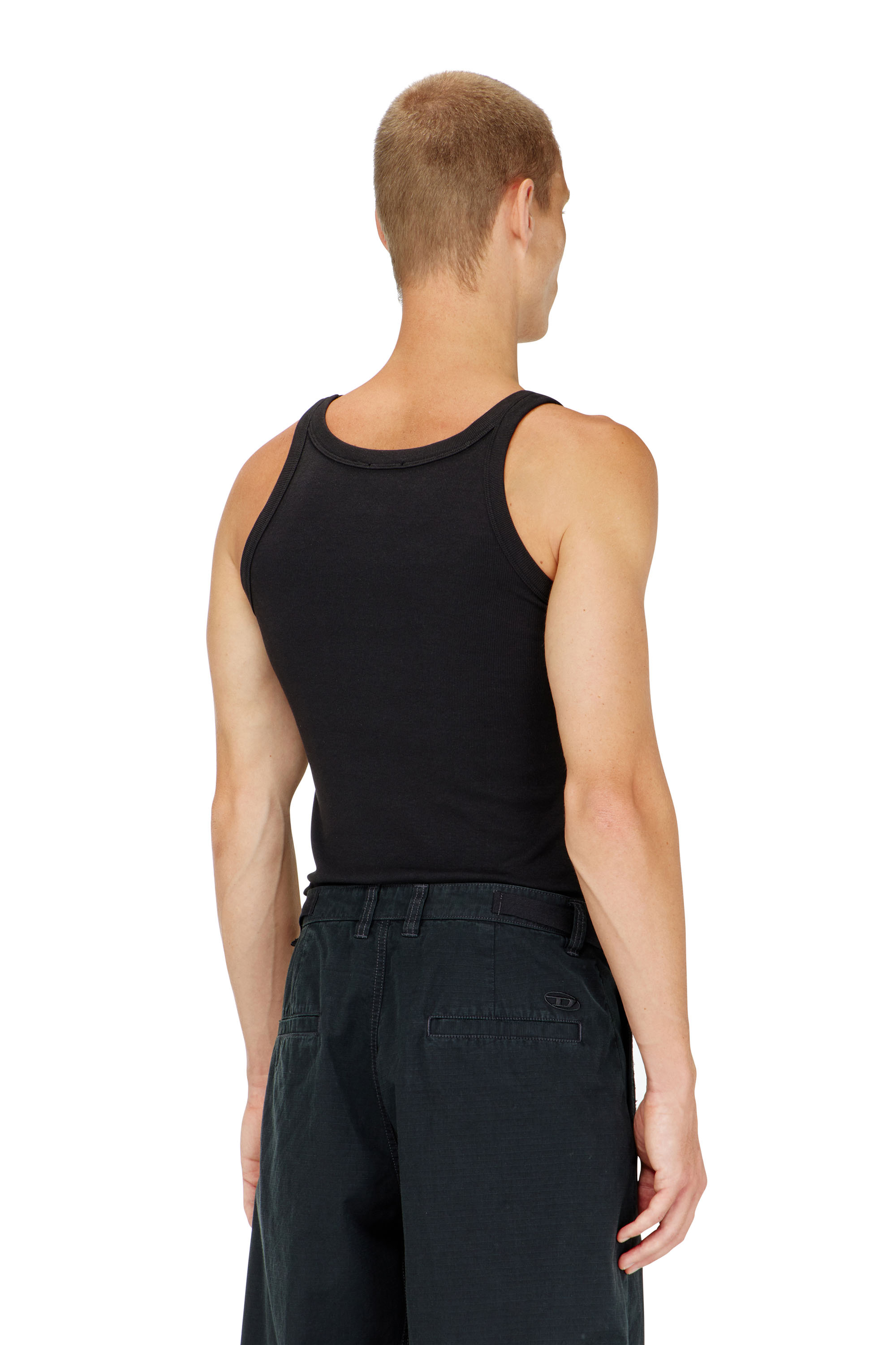Diesel - T-WIFE-DCO, Herren Schmal geschnittenes Baumwoll-Tanktop mit Oval D-Logo in Schwarz - 4