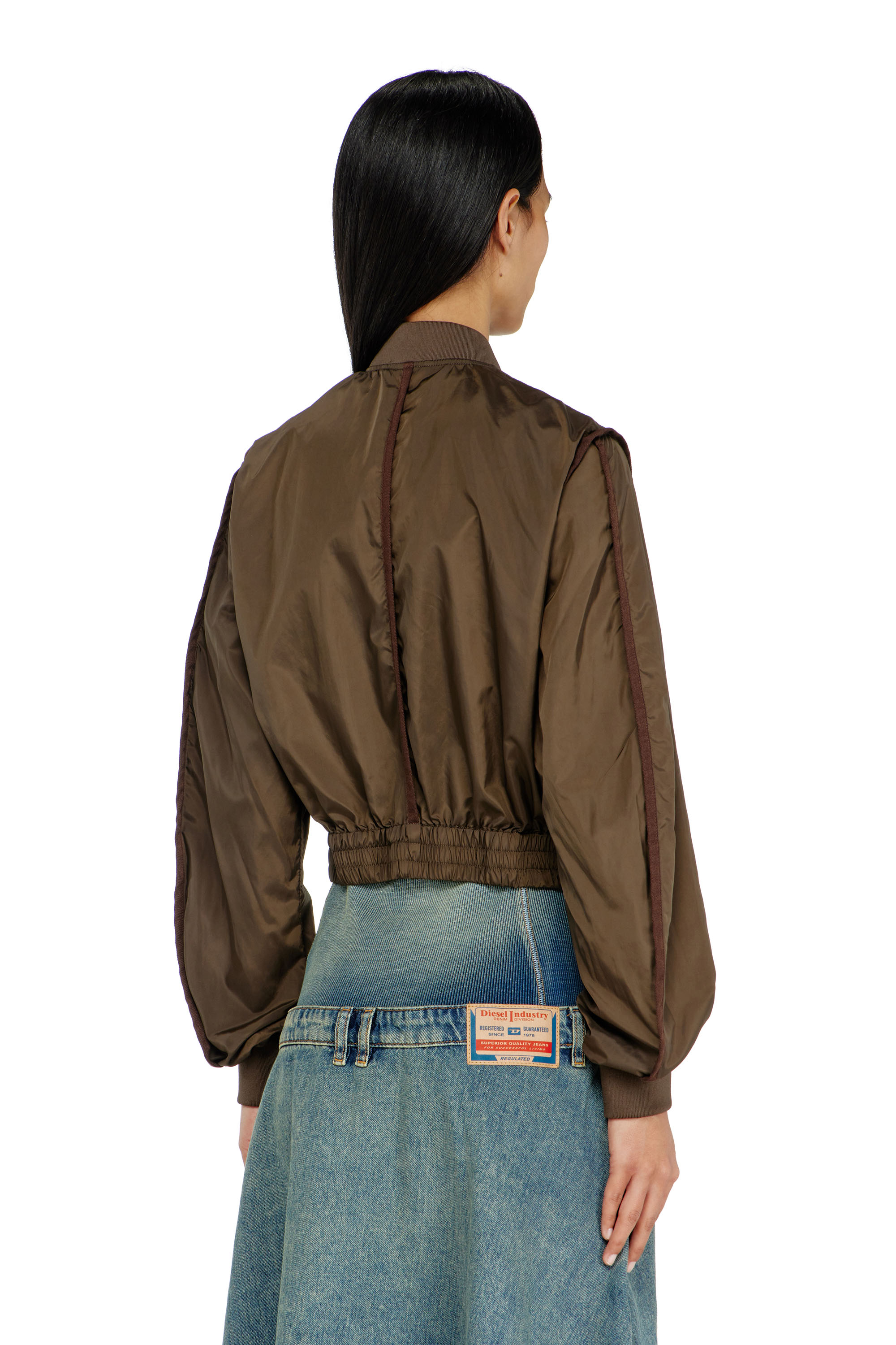 Diesel - G-OTHAM, Damen Nylonjacke mit tonalem Tape in Braun - 4