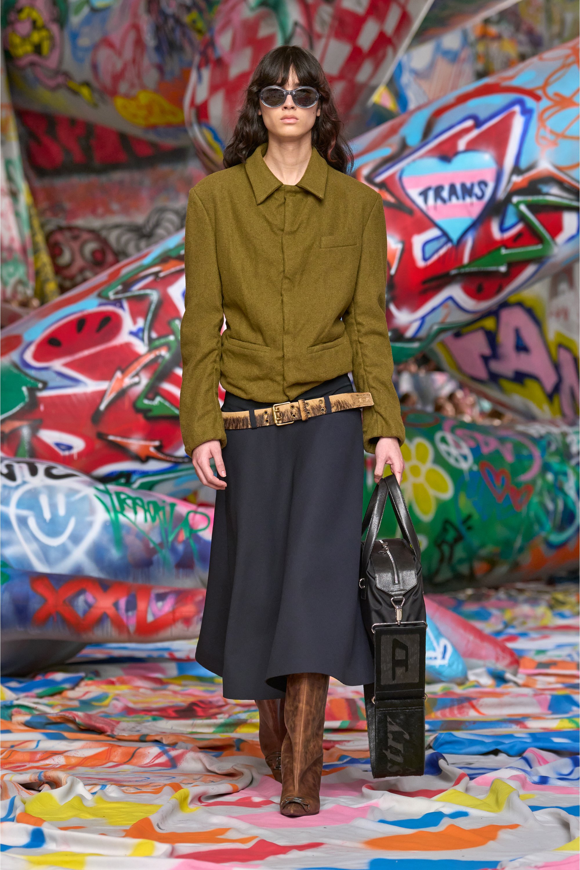 Diesel - B-FLAG-D, Unisex 4 cm breiter Gürtel aus Langhaar-Leder in Braun - 4