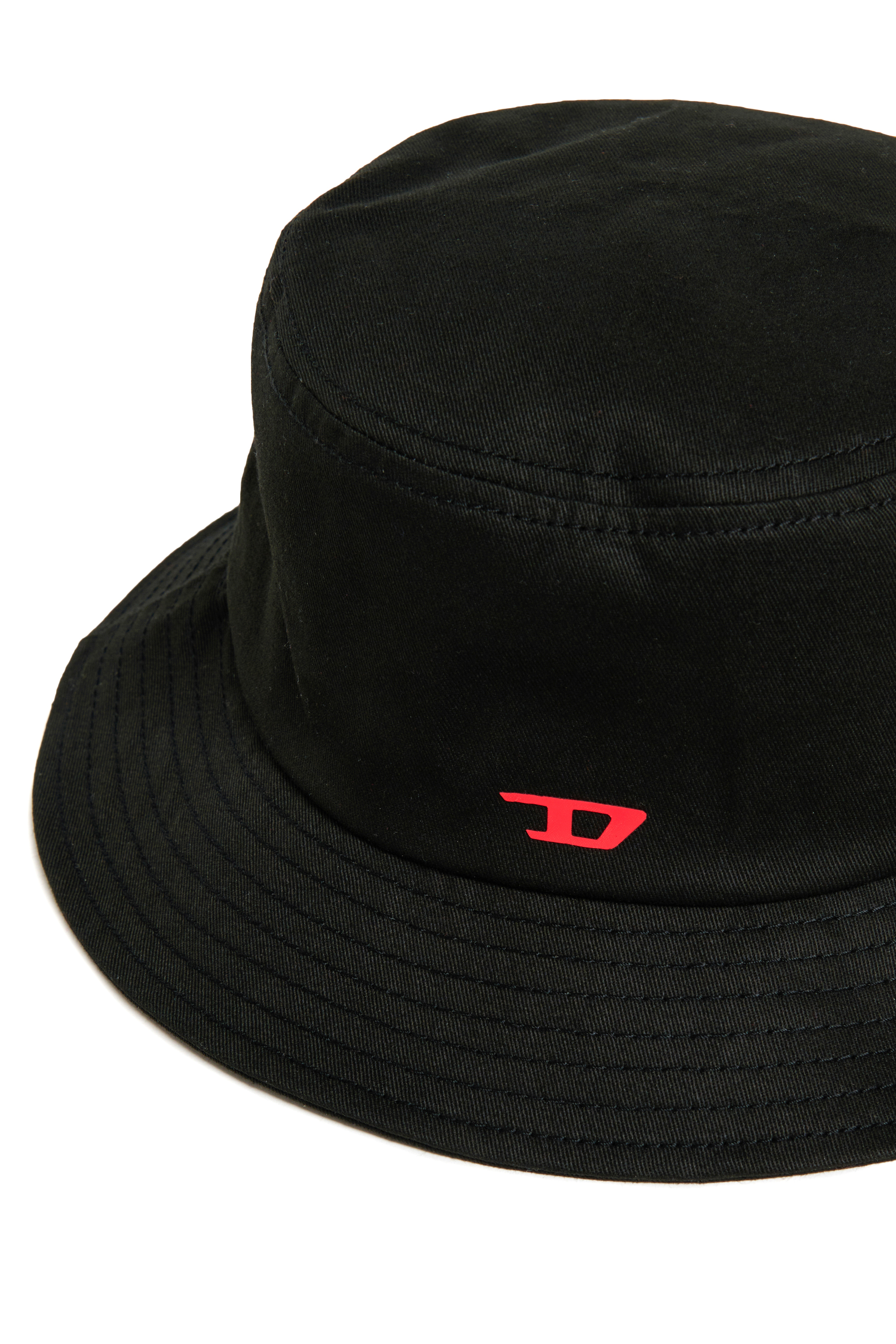 Diesel - FILAD, Herren Bucket Hat aus Baumwolle mit D-Stickerei in Schwarz - 3