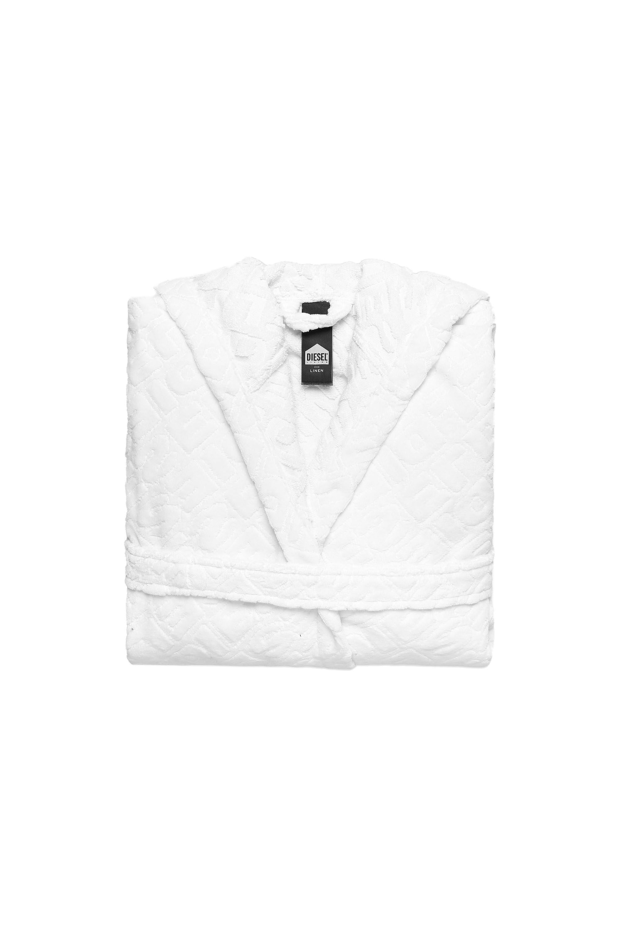 Diesel - ACC  3DLOGO     CAP S/M, Unisex Bademantel mit Kapuze 3D logO, S/M in Weiß - 1